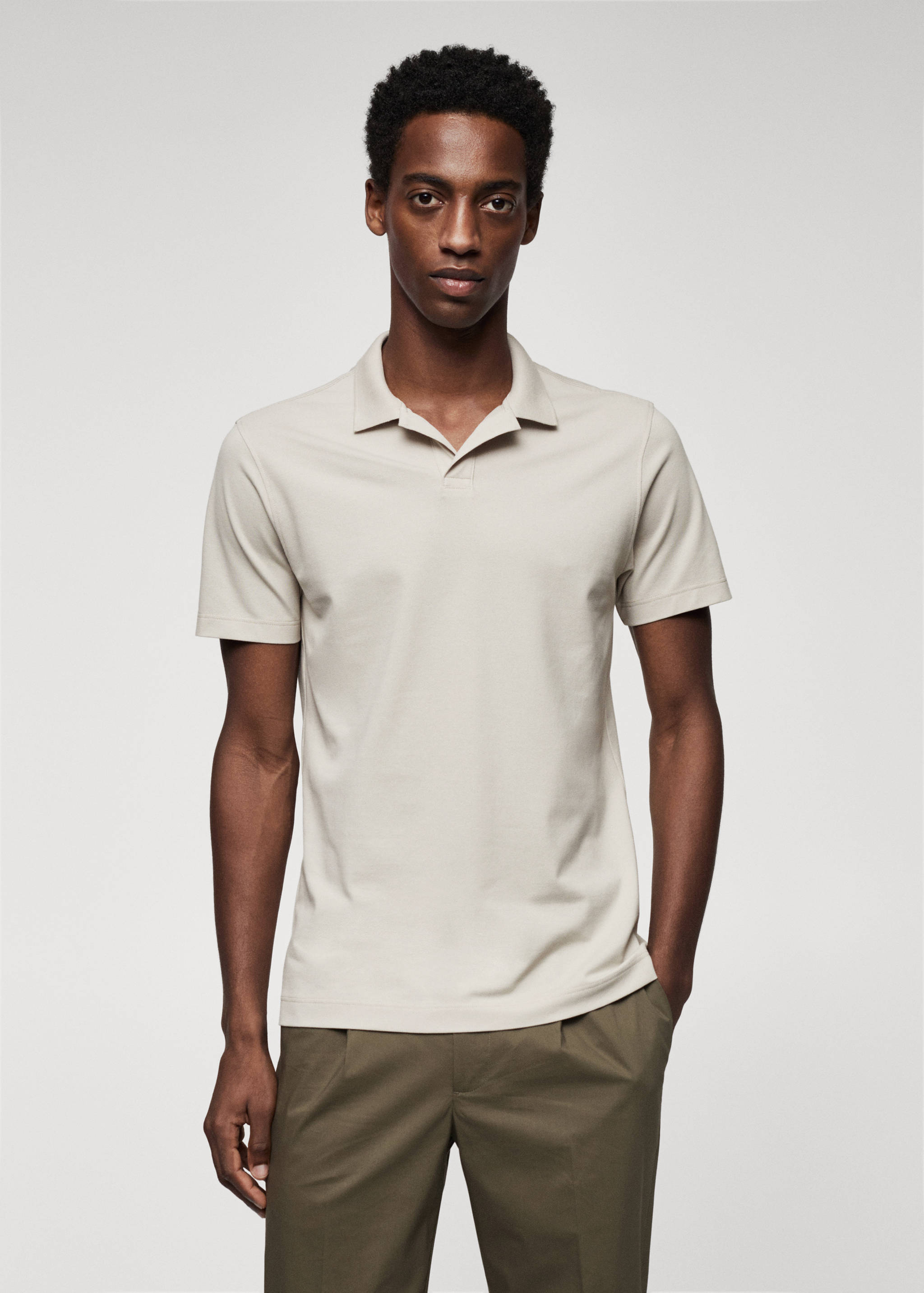 Cotton piqué polo shirt - Medium plane