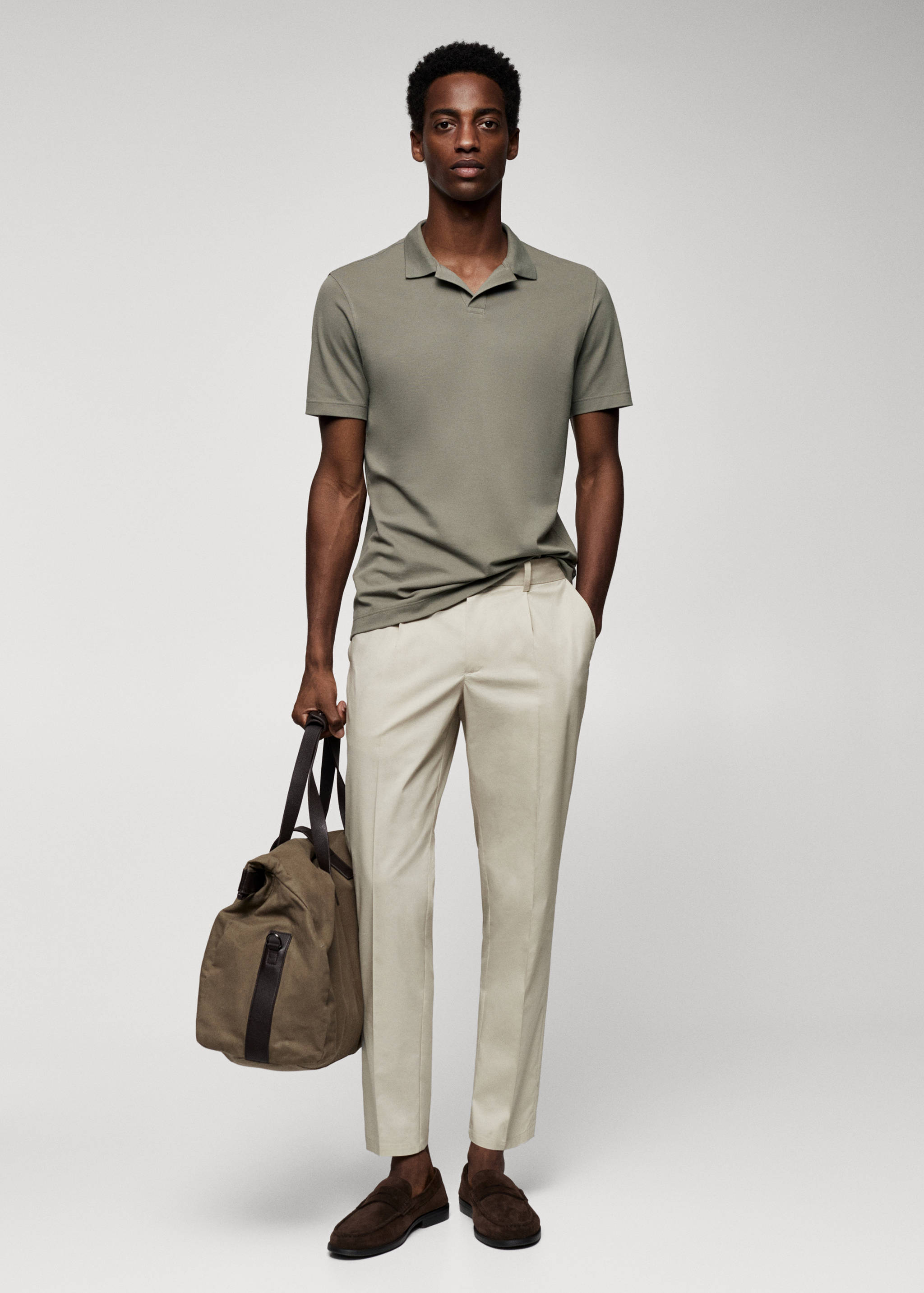 Cotton piqué polo shirt - General plane