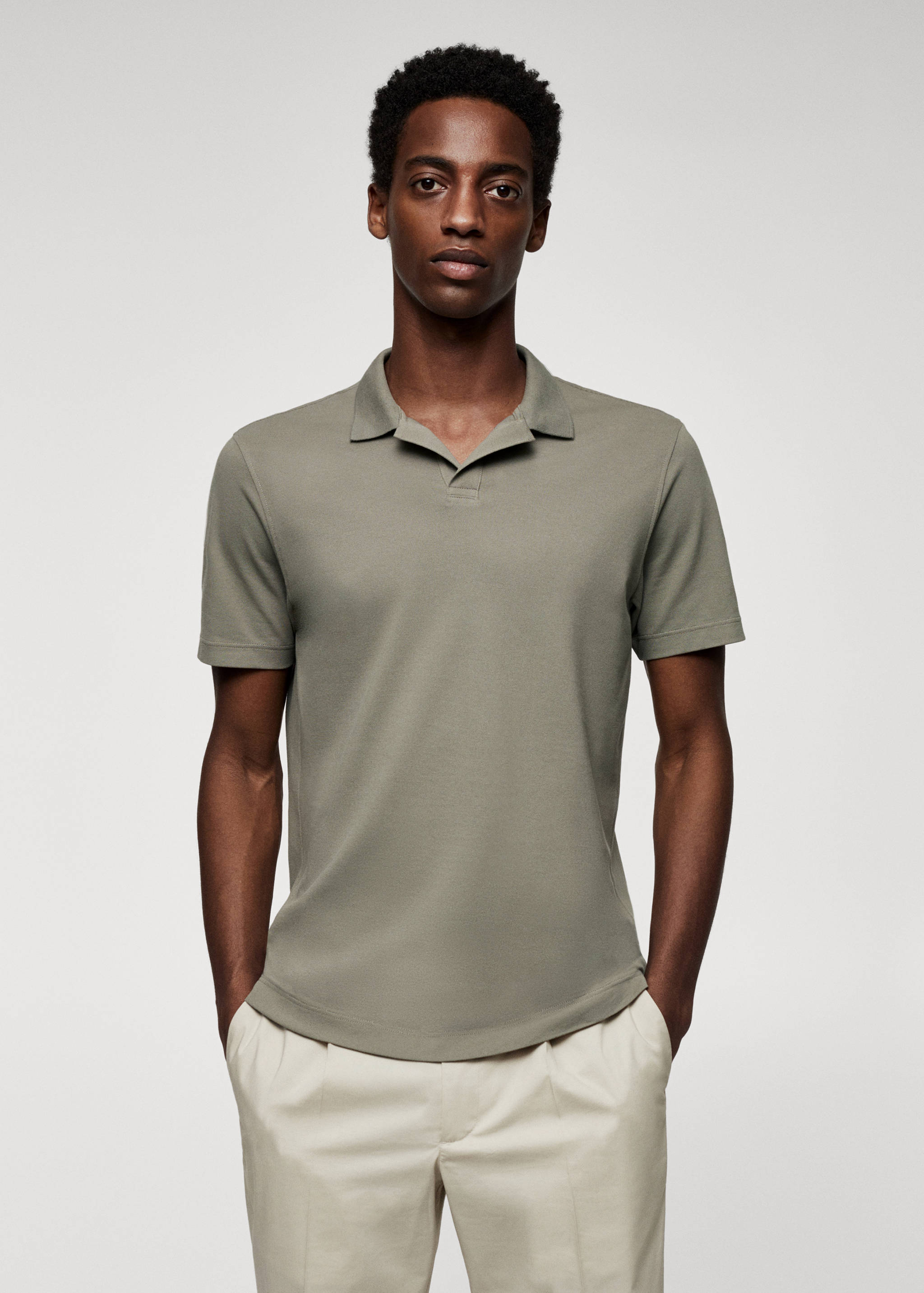 Cotton piqué polo shirt - Medium plane