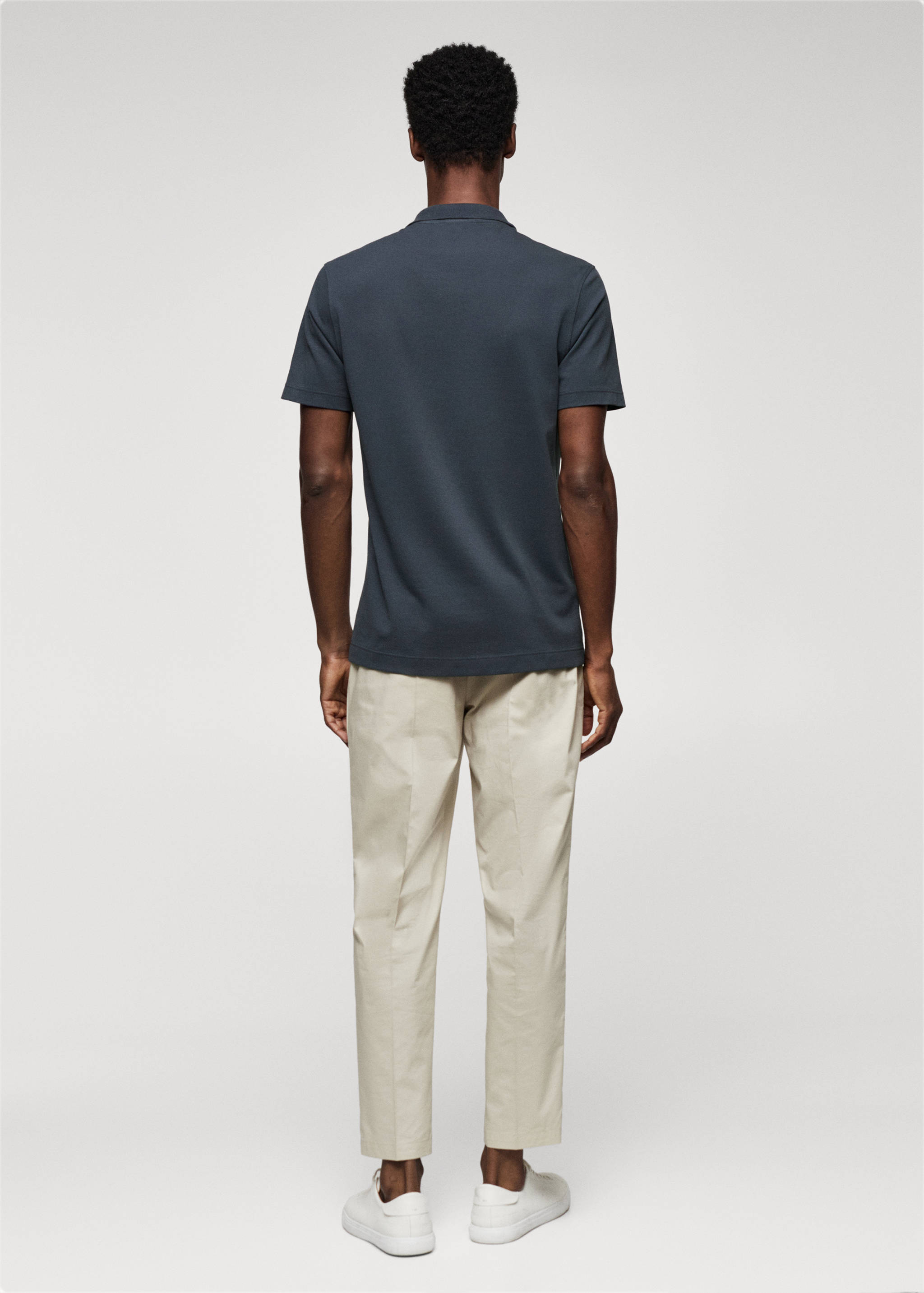 Cotton piqué polo shirt - Reverse of the article