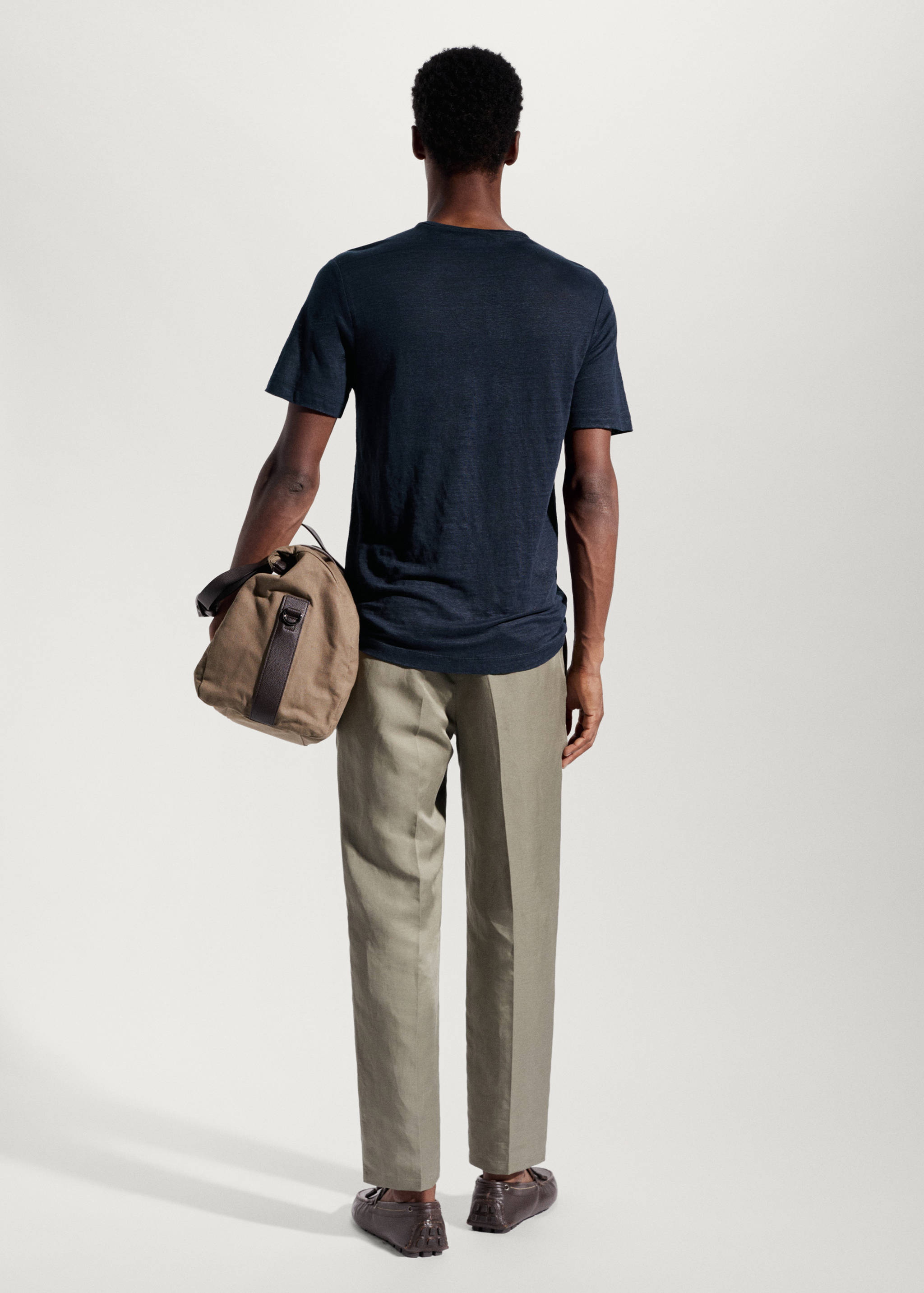 Футболка хенли 100% лен - Обратная сторона изделия