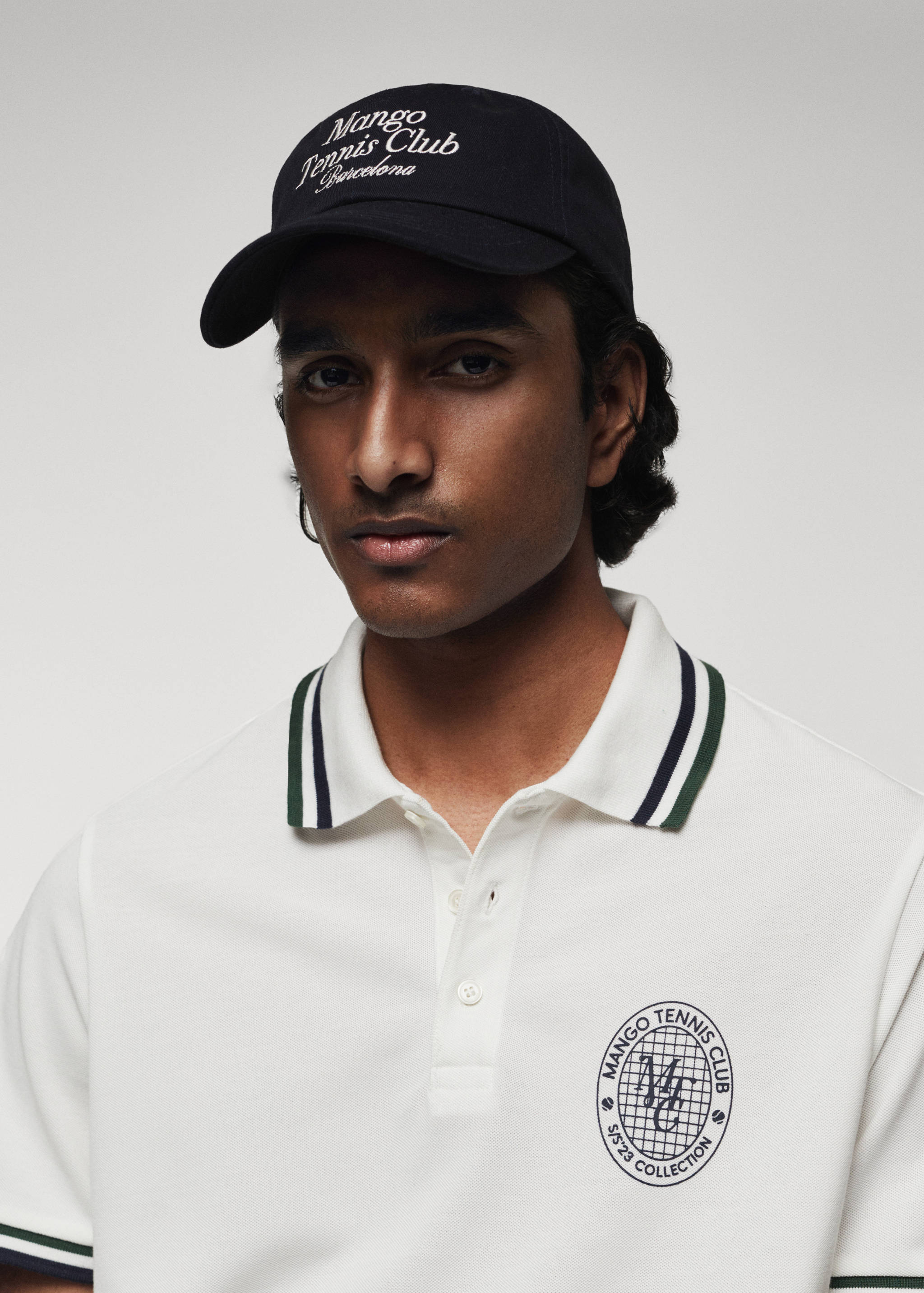 Printed cotton piqué polo shirt - Details of the article 1