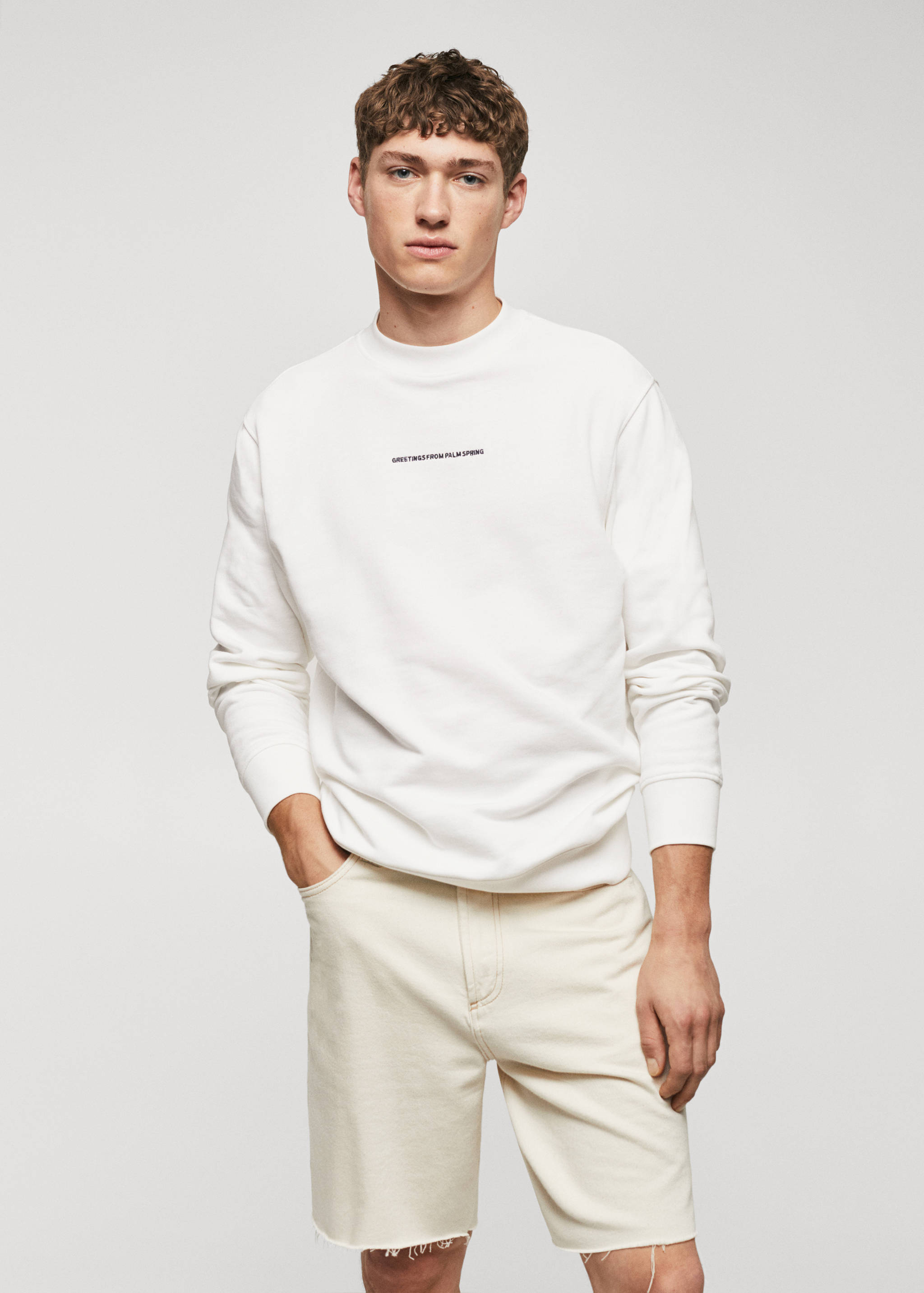 Принтованный свитшот с хлопком - Средний план