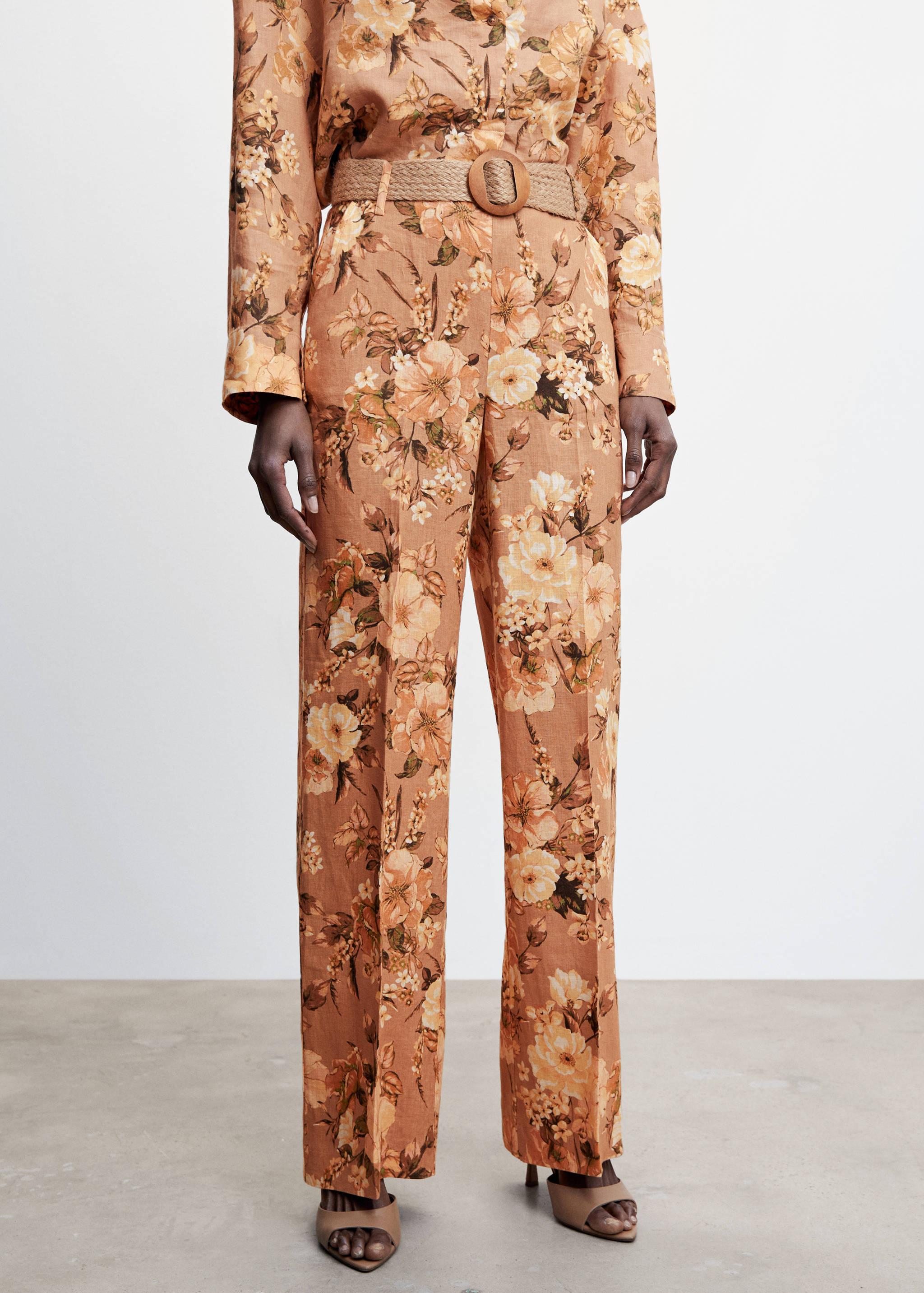 Floral linen pants - Medium plane