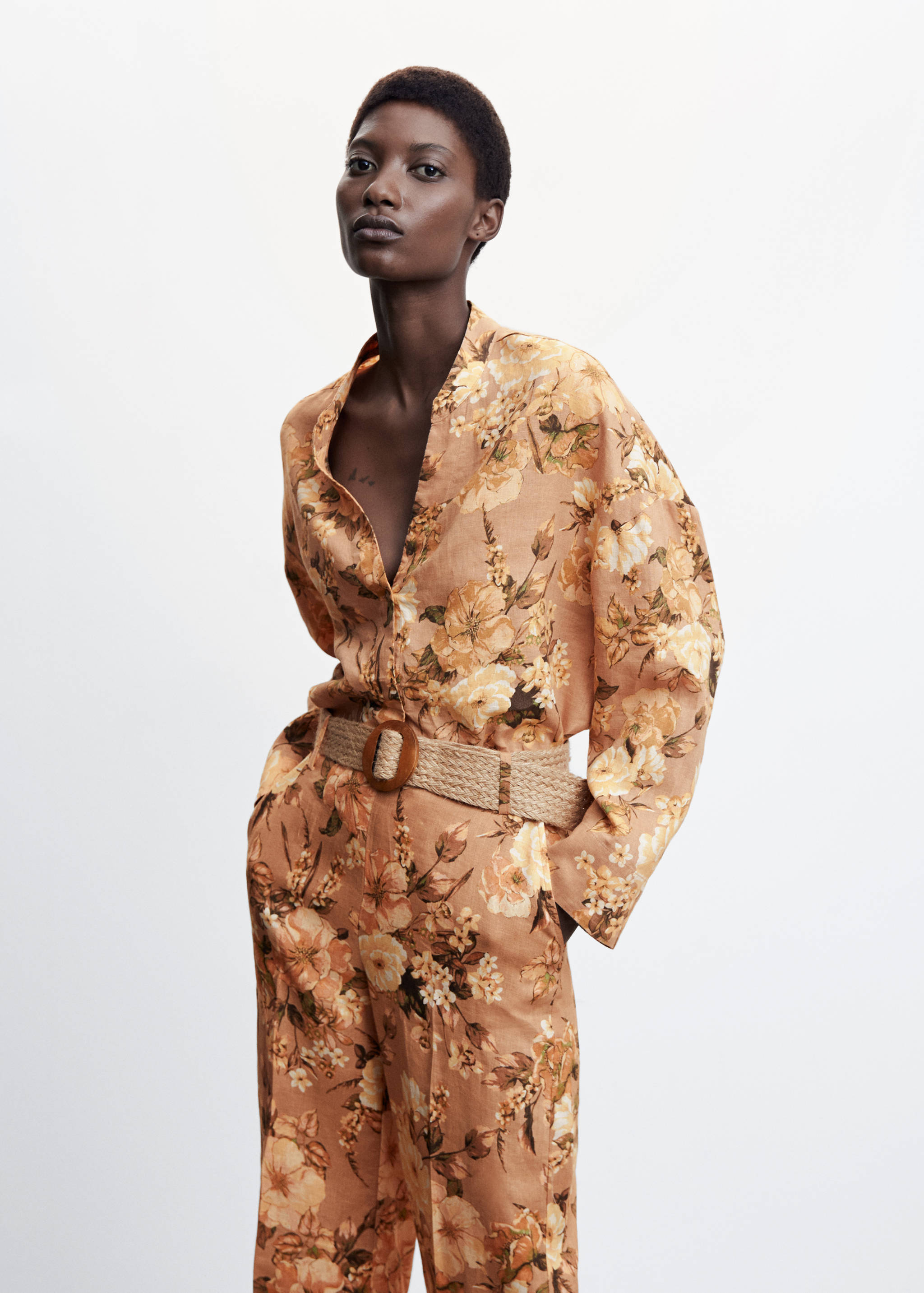 Floral linen pants - Details of the article 1