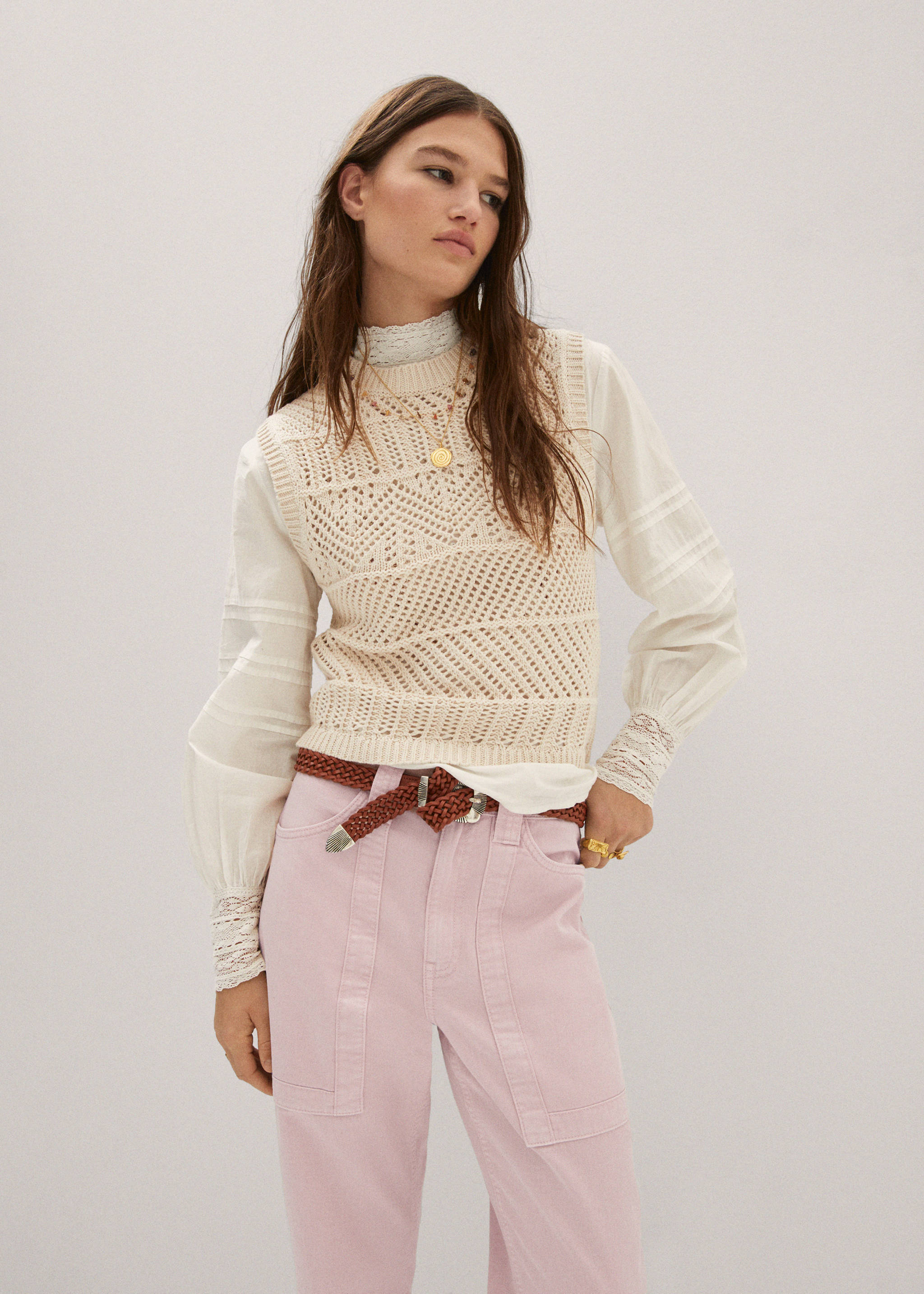 High-waist slouchy jeans - Details of the article 1