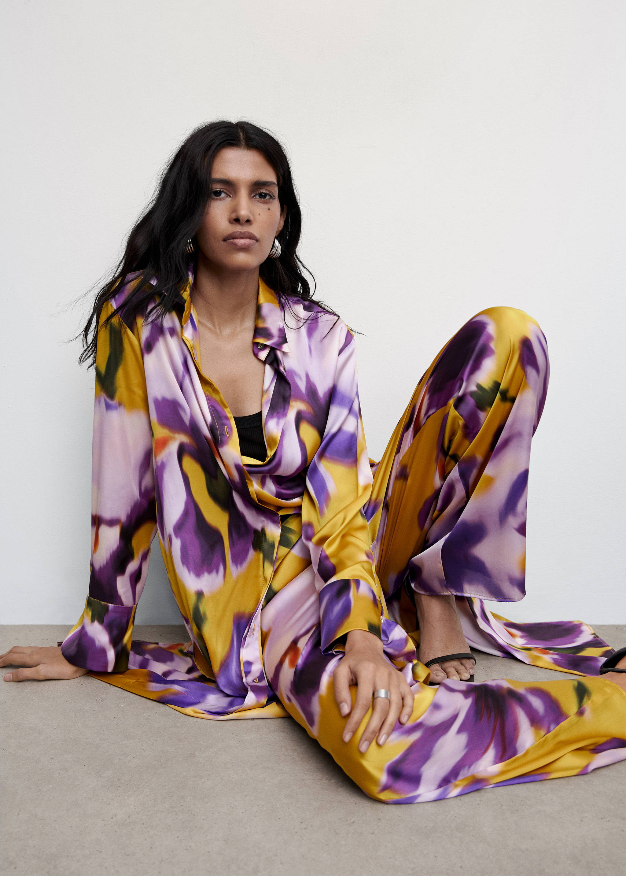 Floral palazzo trousers - Details of the article 2