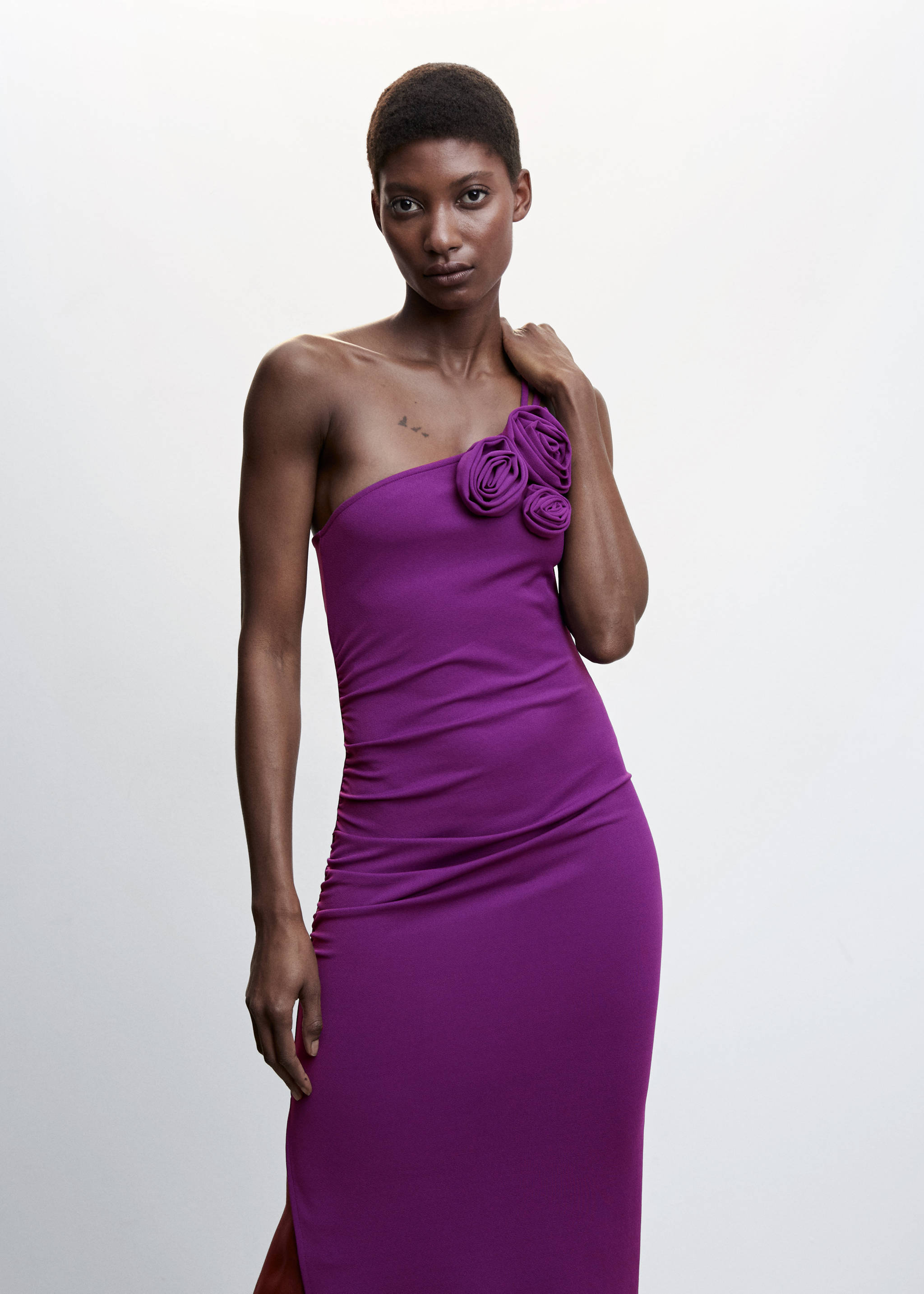 Asymmetrical maxi flower dress - Medium plane