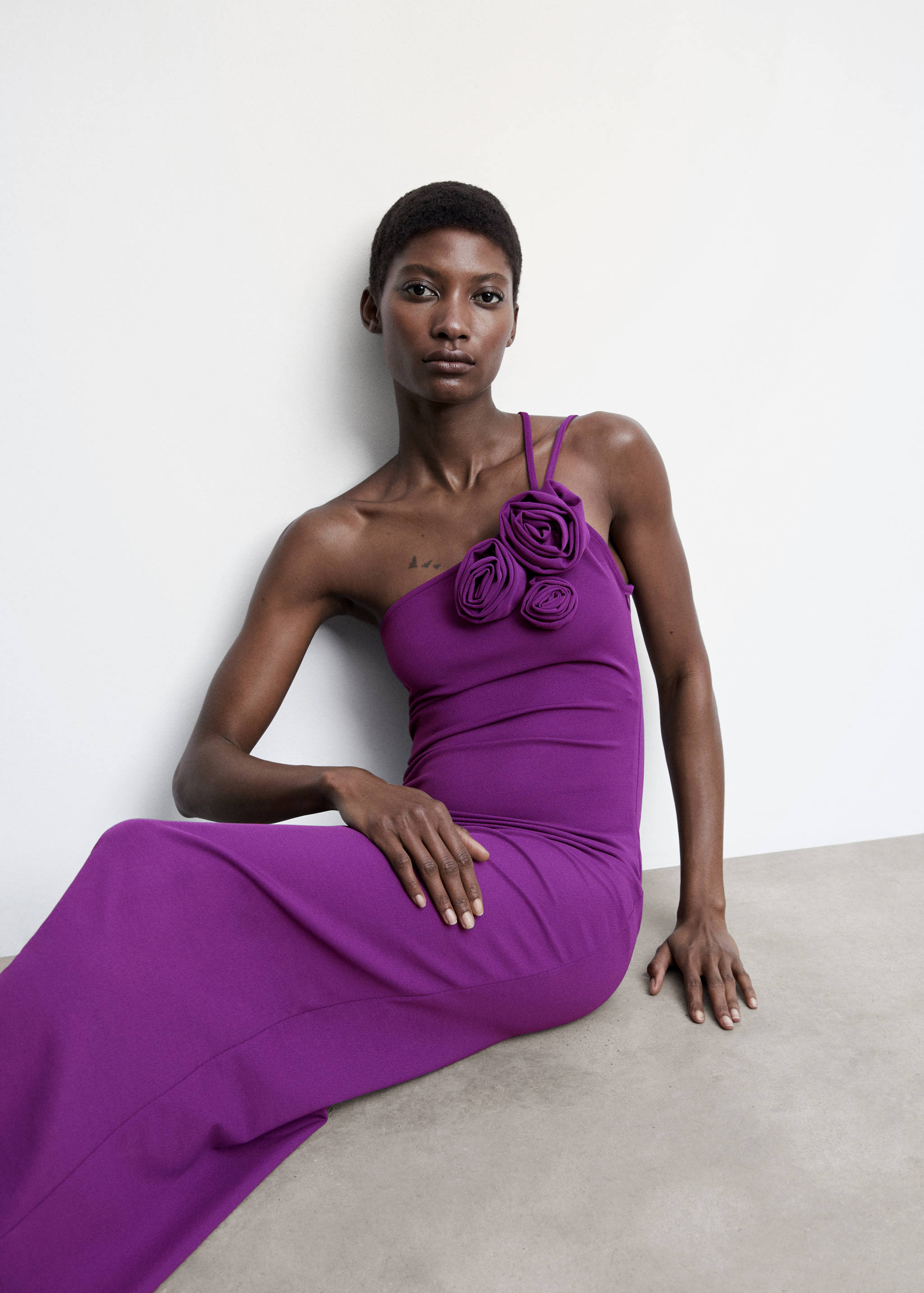 Asymmetrical maxi flower dress - Details of the article 2