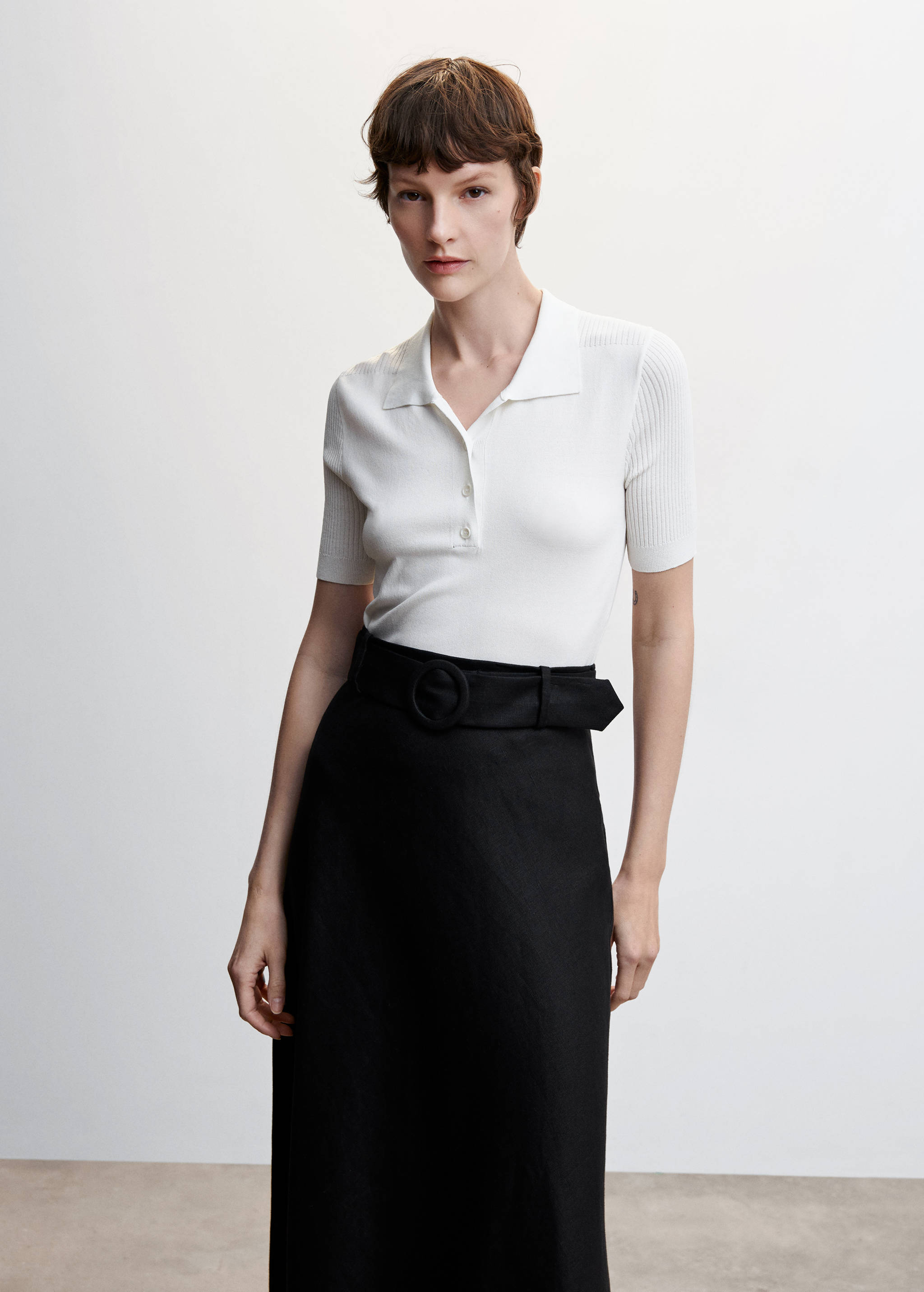 Linen skirt with belt - Details of the article 1