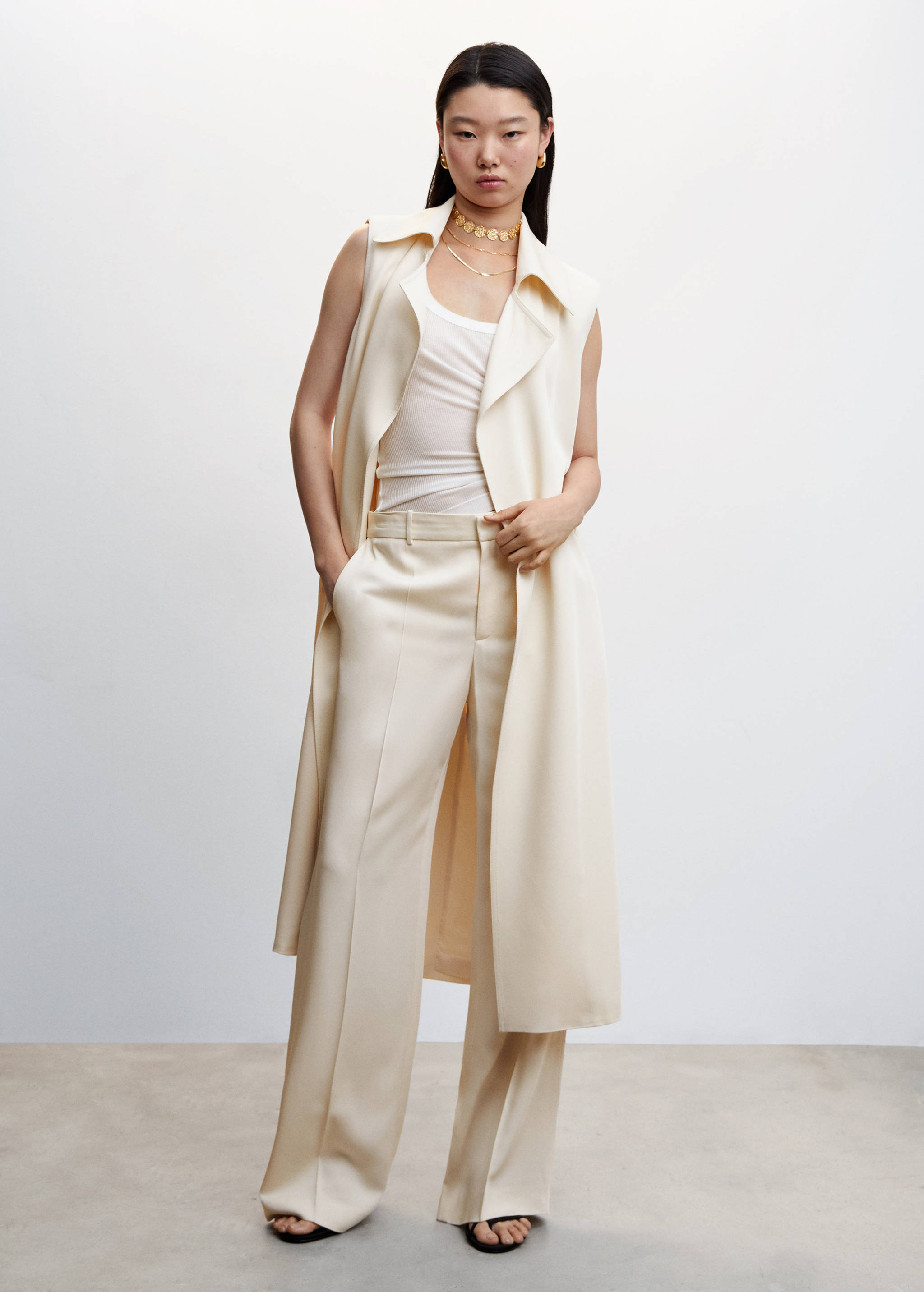 Wideleg pleated trousers - General plane