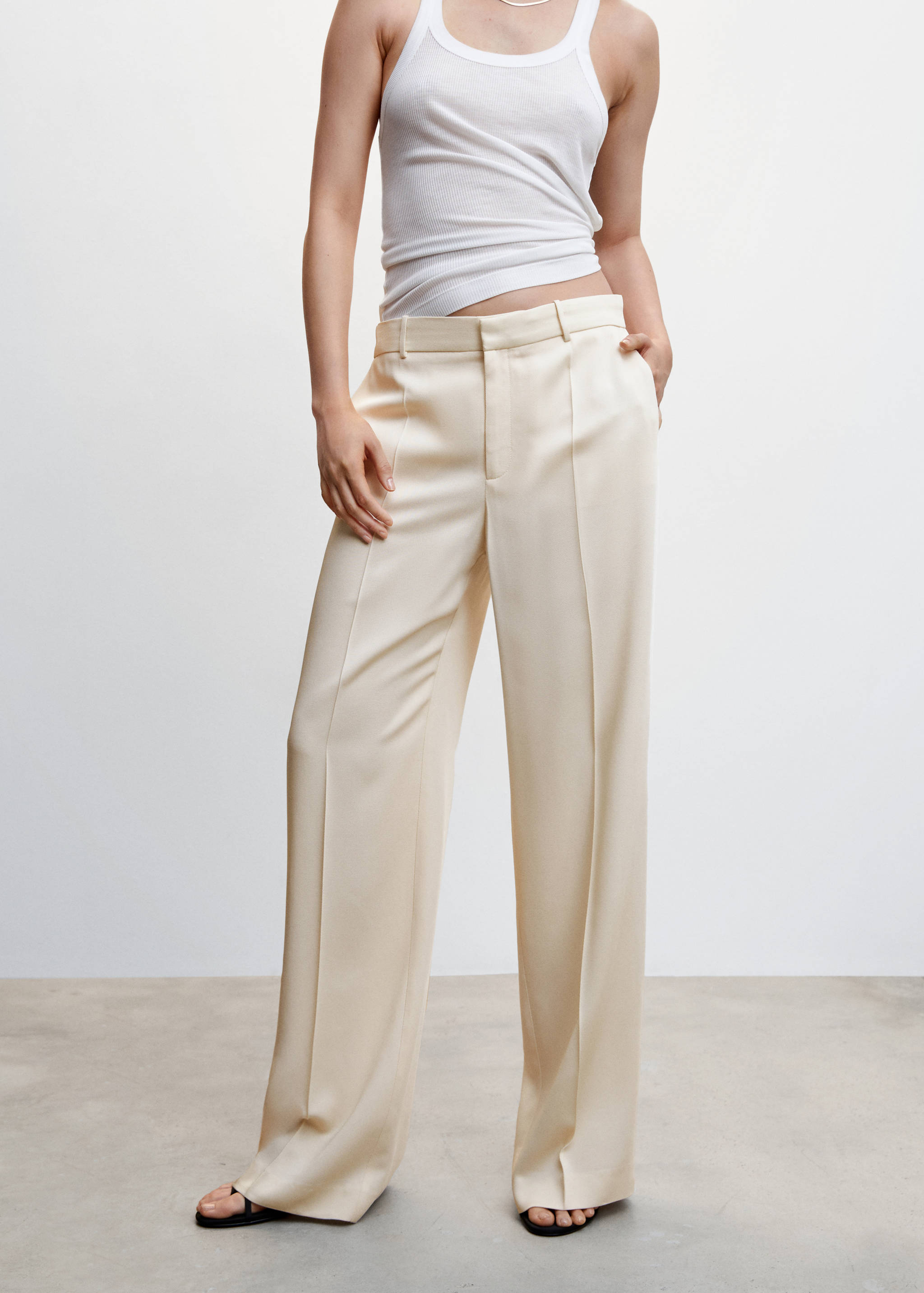 Wideleg pleated trousers - Medium plane