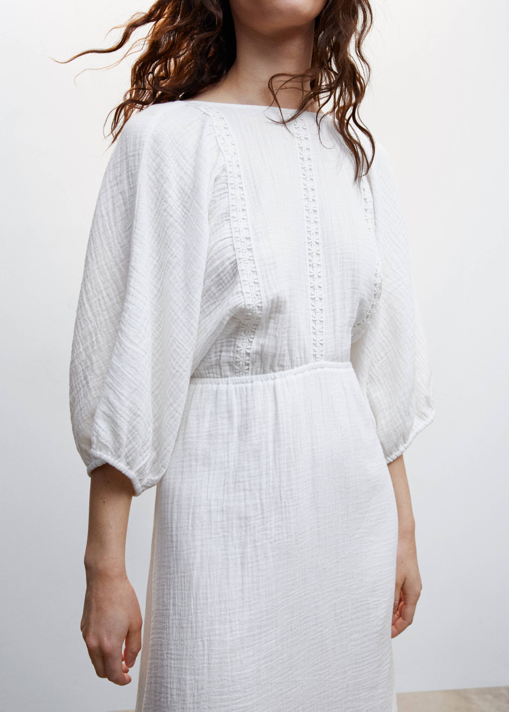 Cotton dress with rear bow - Details of the article 6