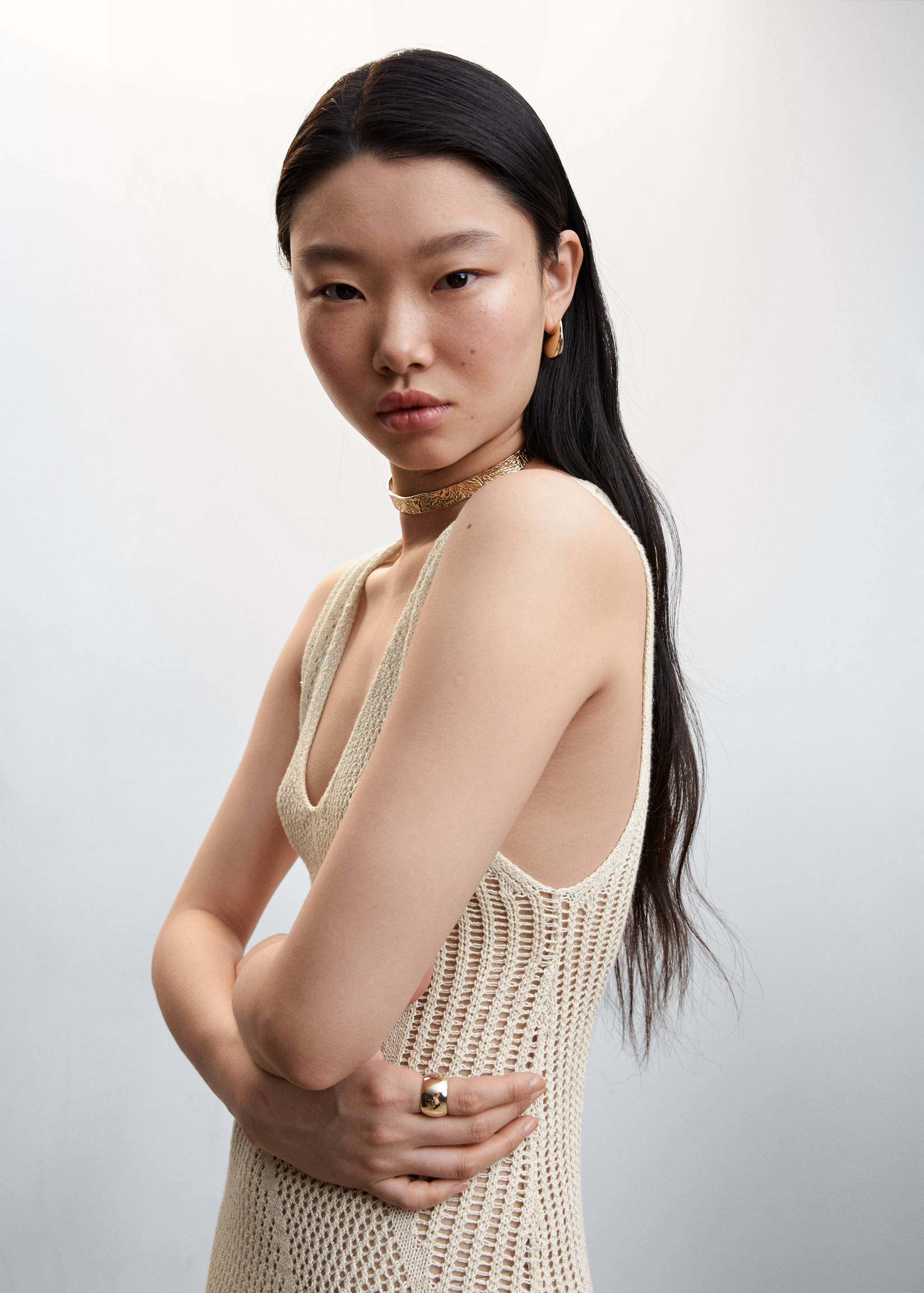 Robe maille ajourée ouvertures - Détail de l'article 1