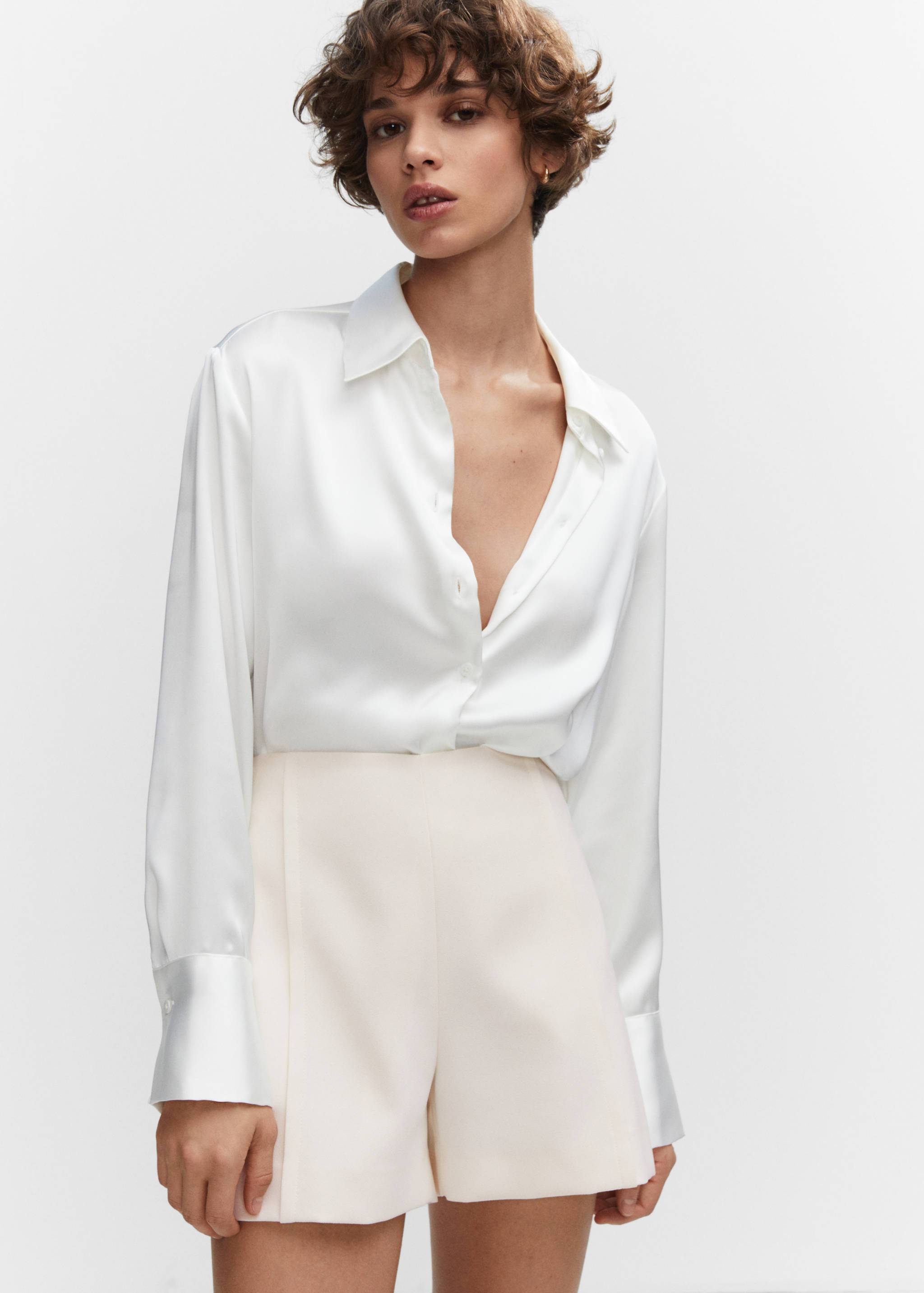 High-waist straight shorts - Medium plane