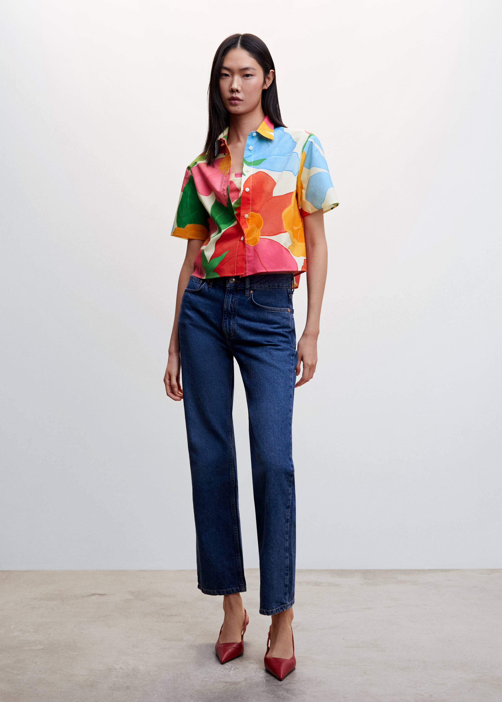 Cotton flower shirt - General plane