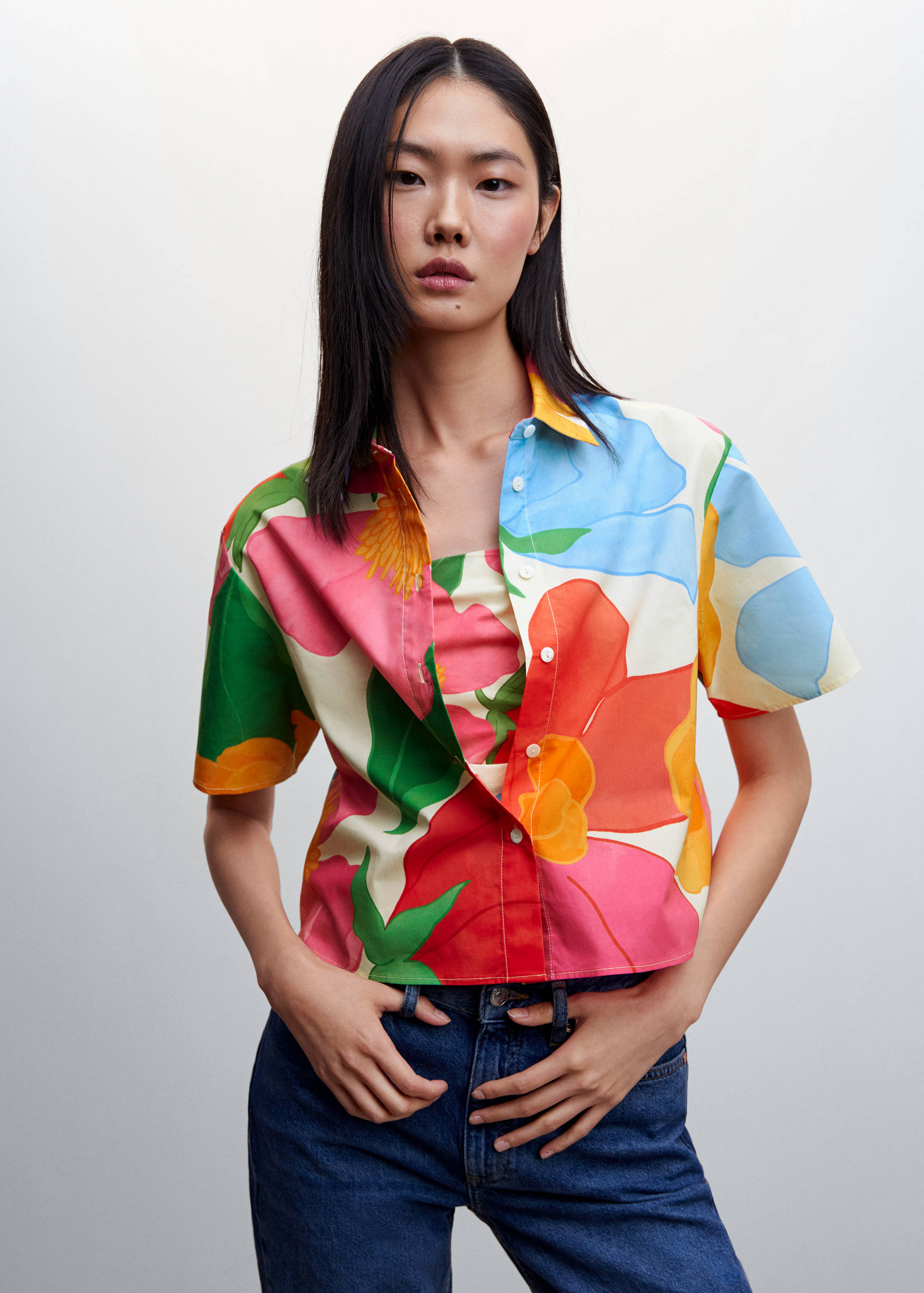 Cotton flower shirt - Medium plane