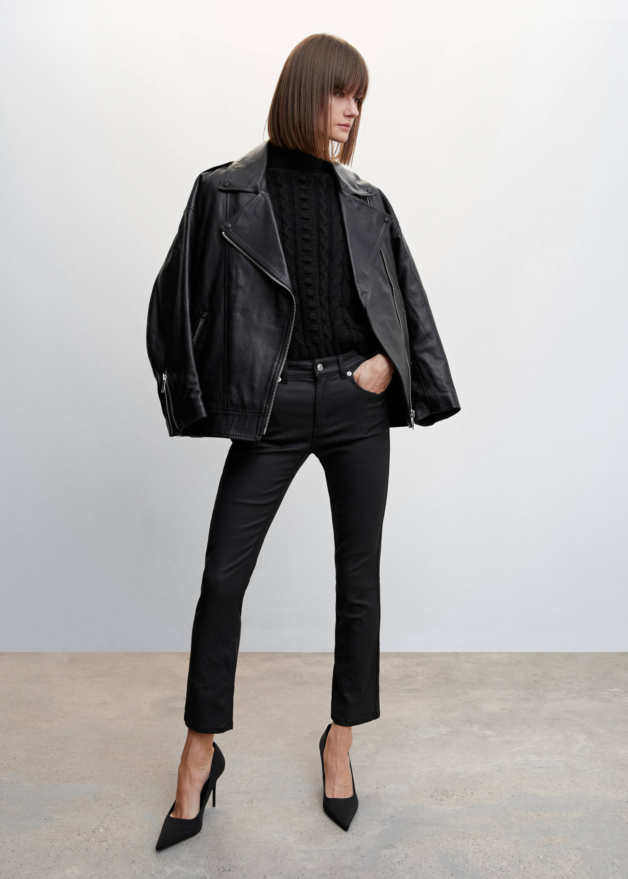 Waxed straight jeans - Details of the article 1