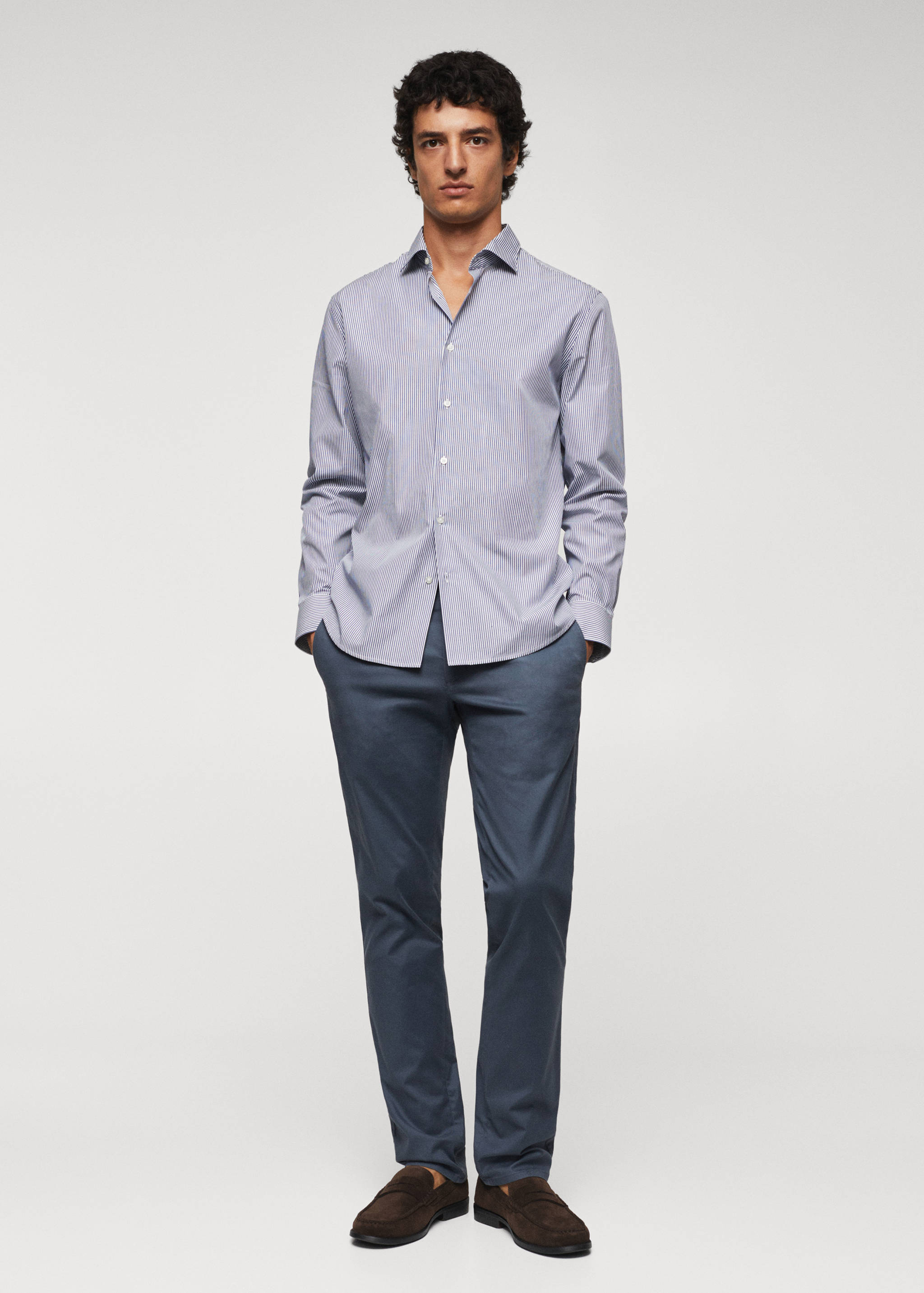 قميص قطن مخطط مجسم - رؤية عامة