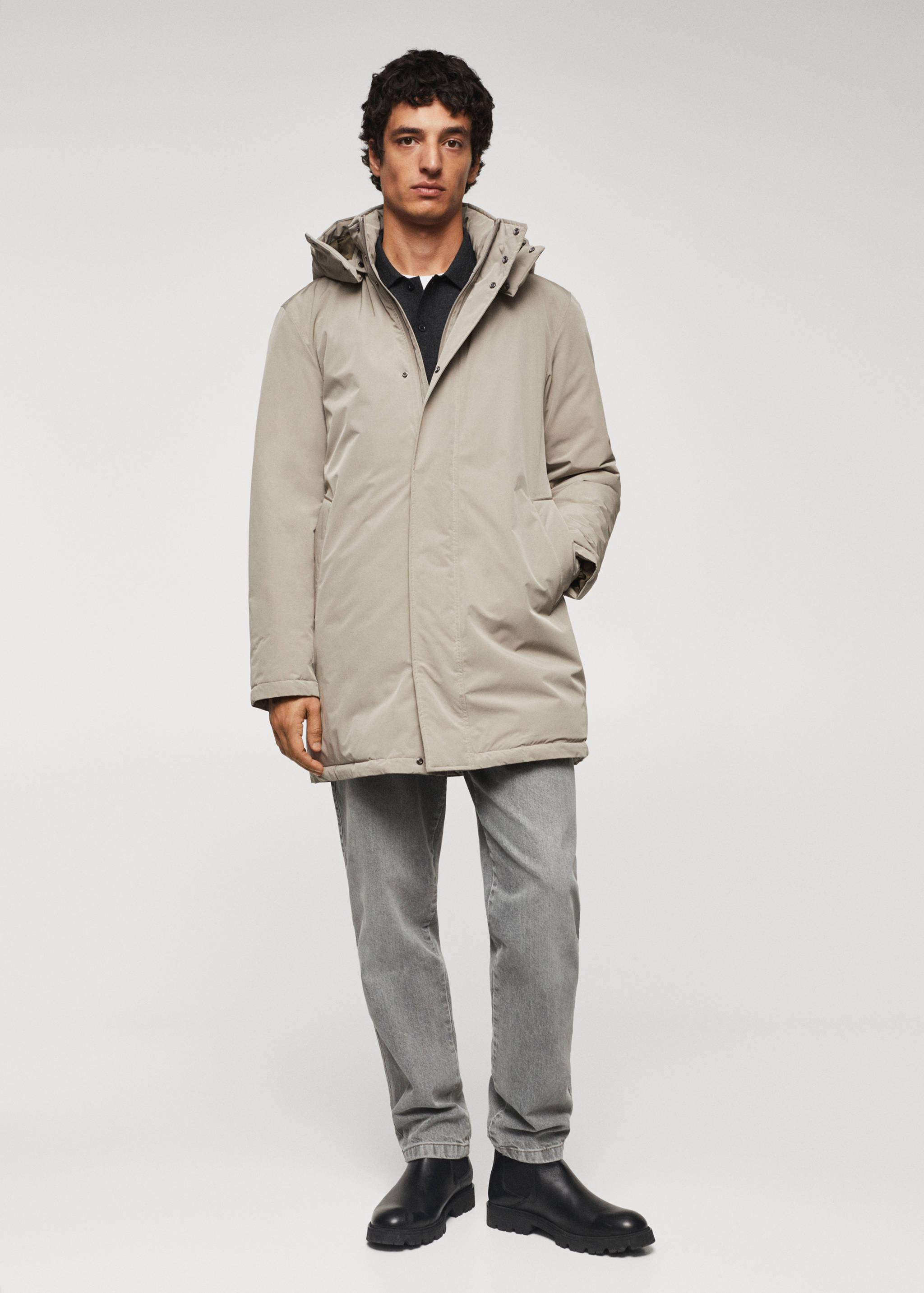 Quilted hooded parka - General plane
