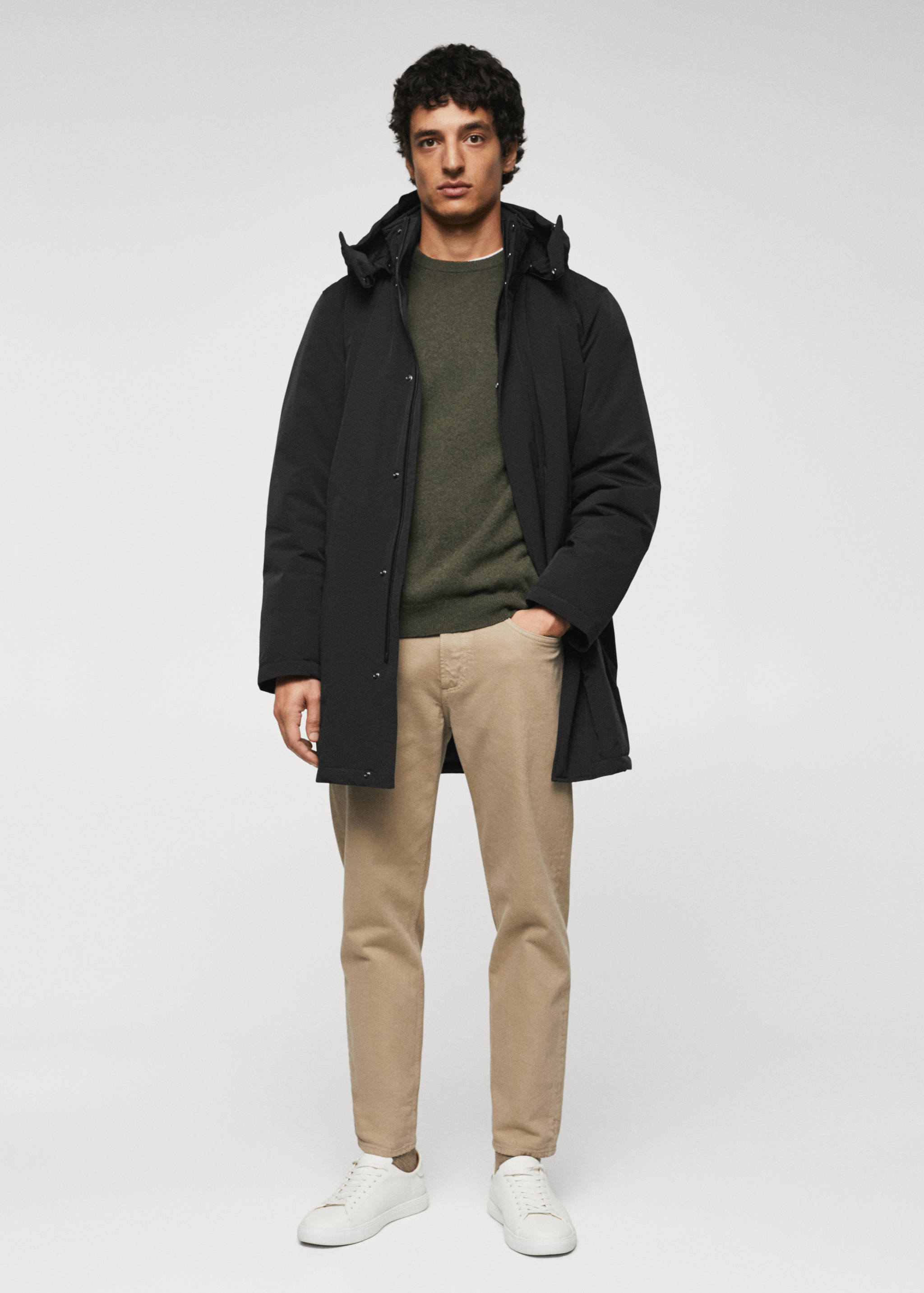 Quilted hooded parka - General plane