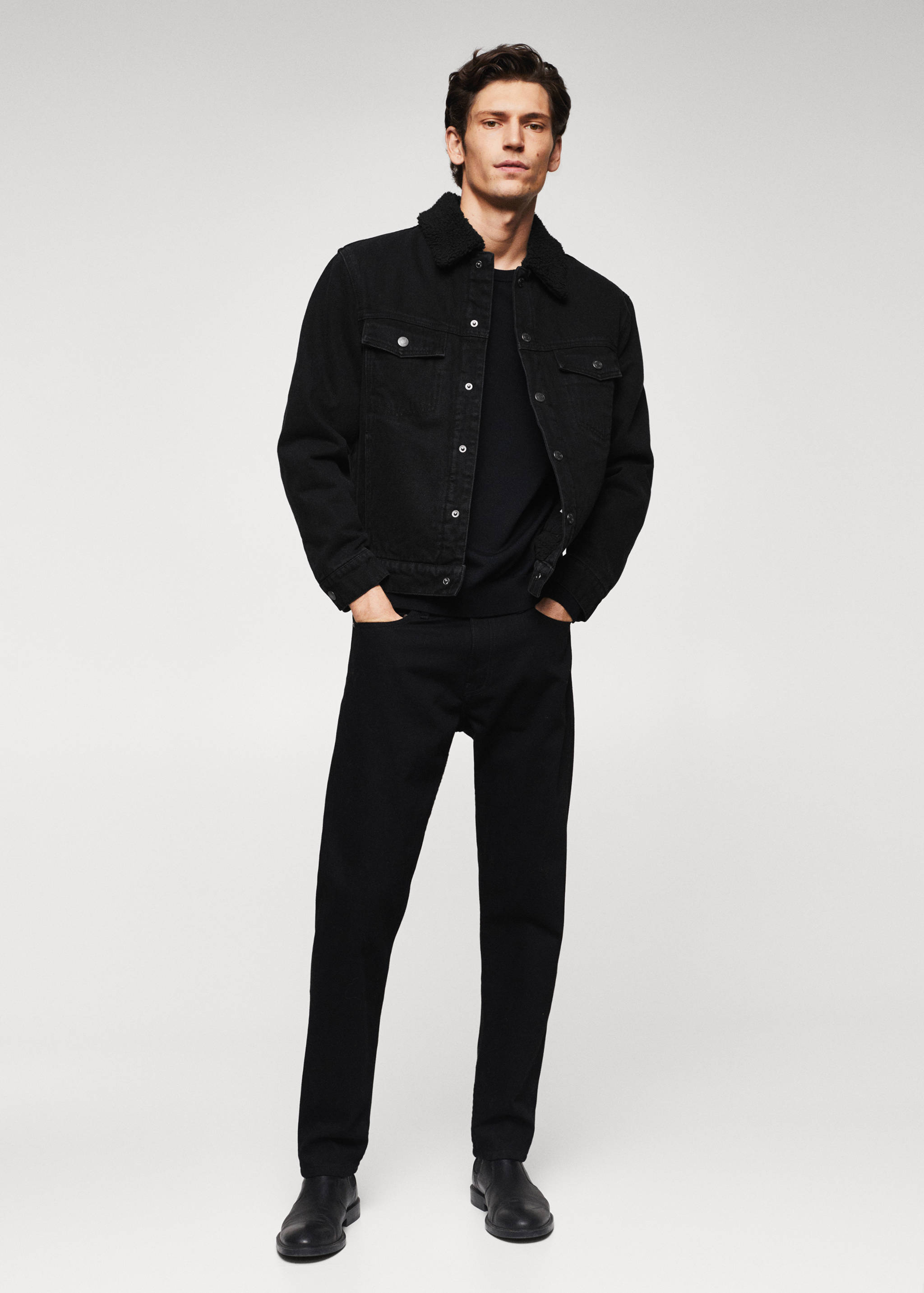 Veste jean imitation mouton retourné - Plan général