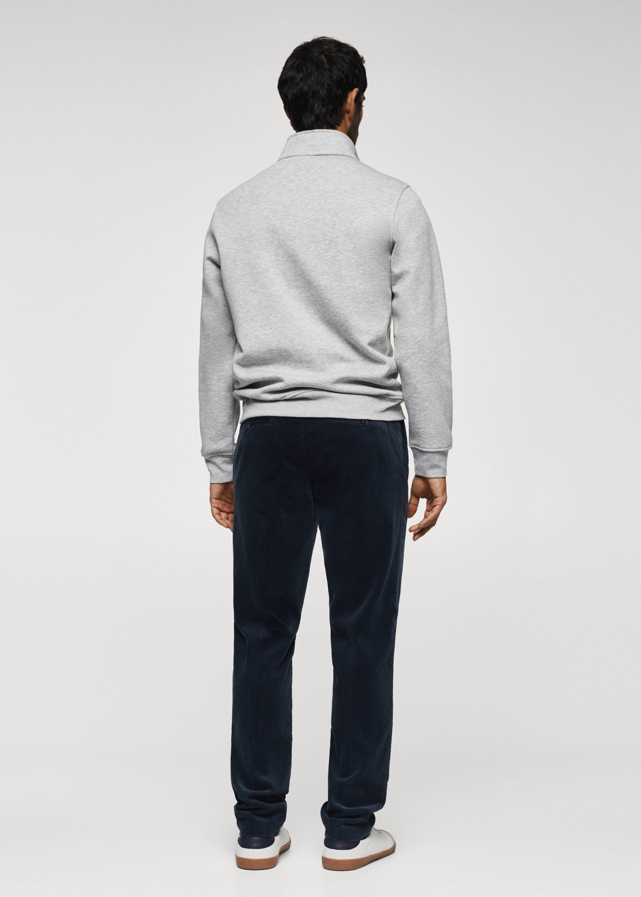 Хлопковый свитшот с воротником на молнии - Обратная сторона изделия