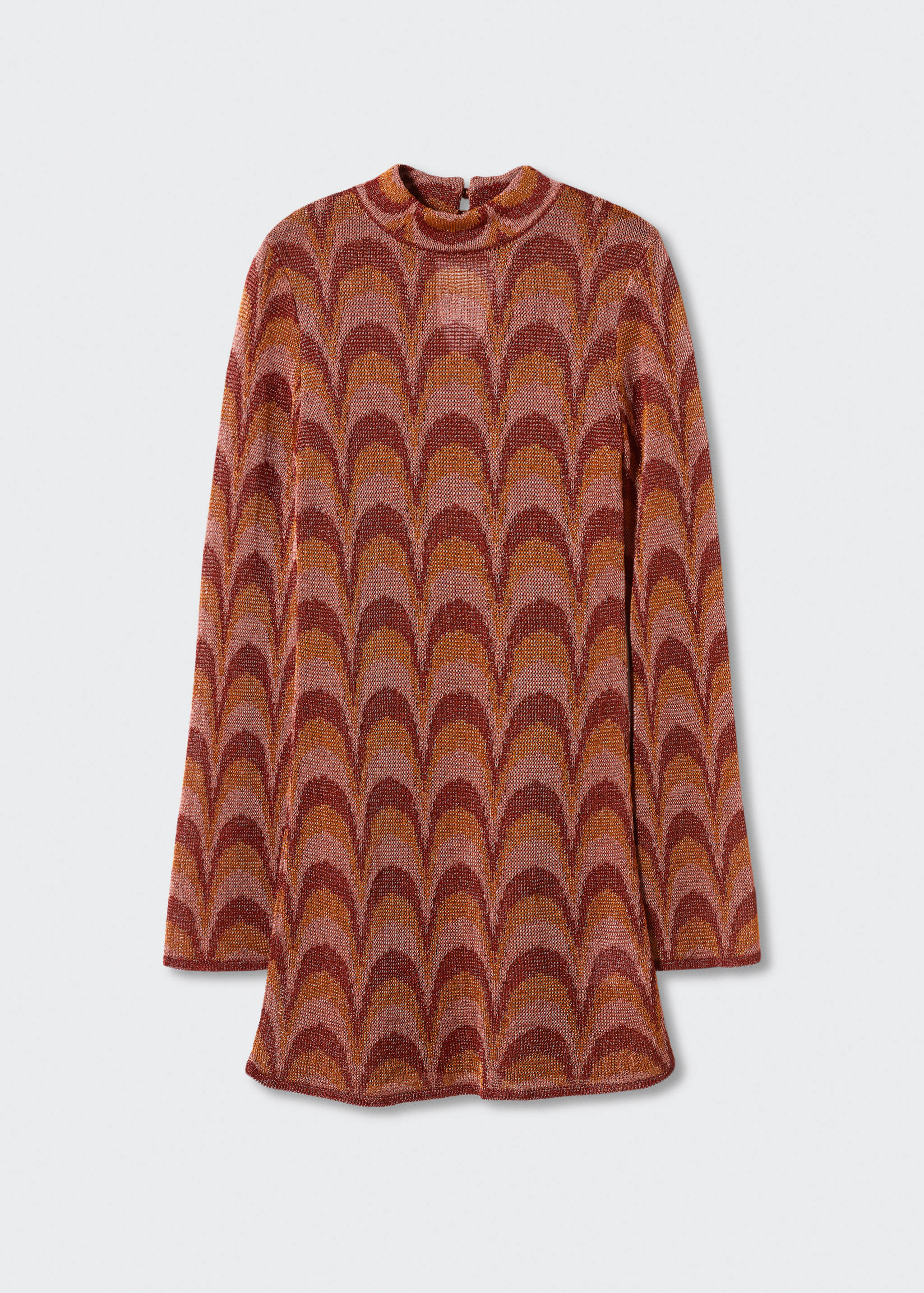 金银线针织连衣裙 - null