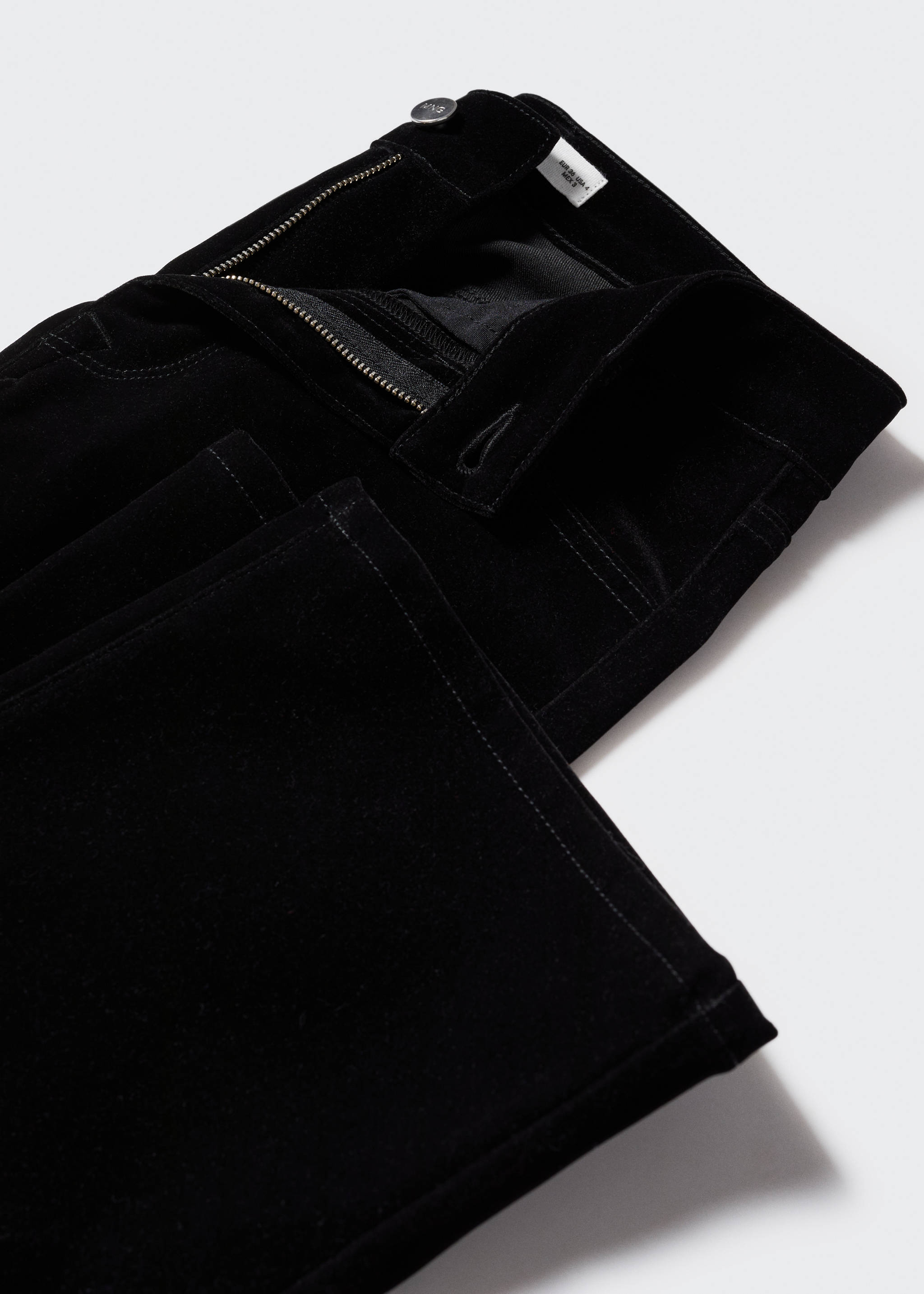 Mid-rise velvet skinny jeans - Details of the article 8