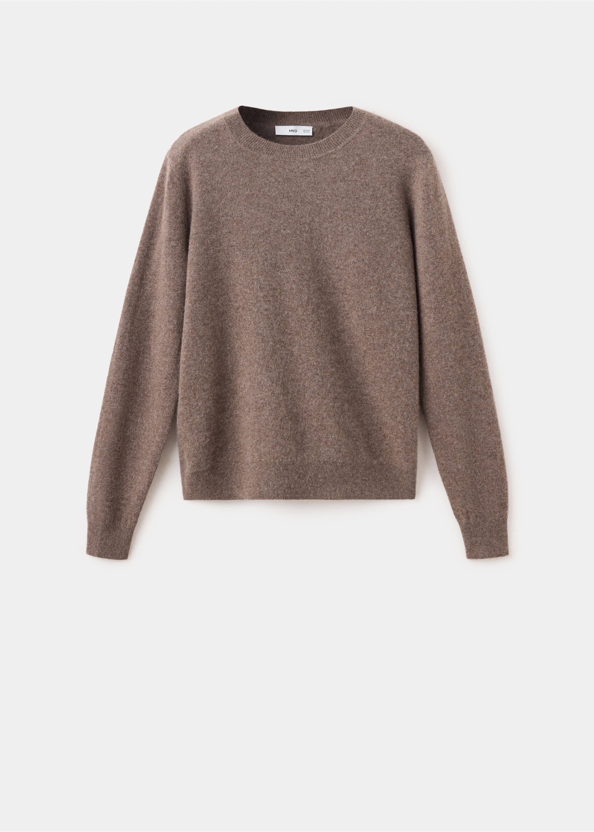 Brown marled knit jumper with a crew neckline and long sleeves., Medium Brown. Ref: 47031363-00.