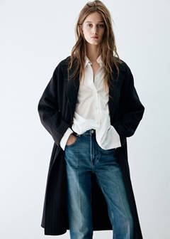 Handmade oversized wool coat — Navy 1