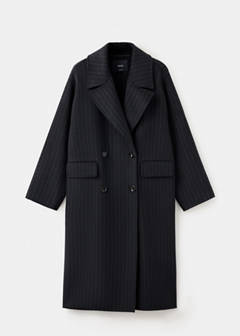 Handmade oversized wool coat — Navy 5