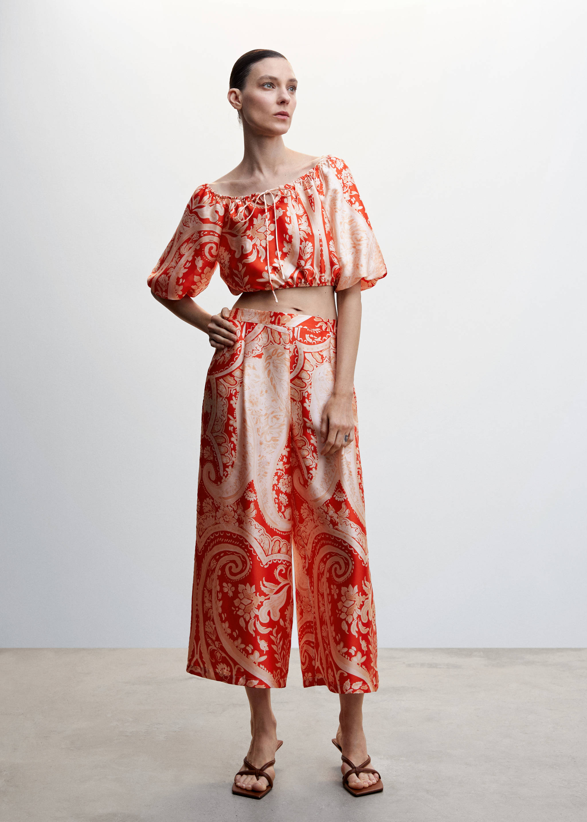 Pantalon satiné imprimé - Plan général