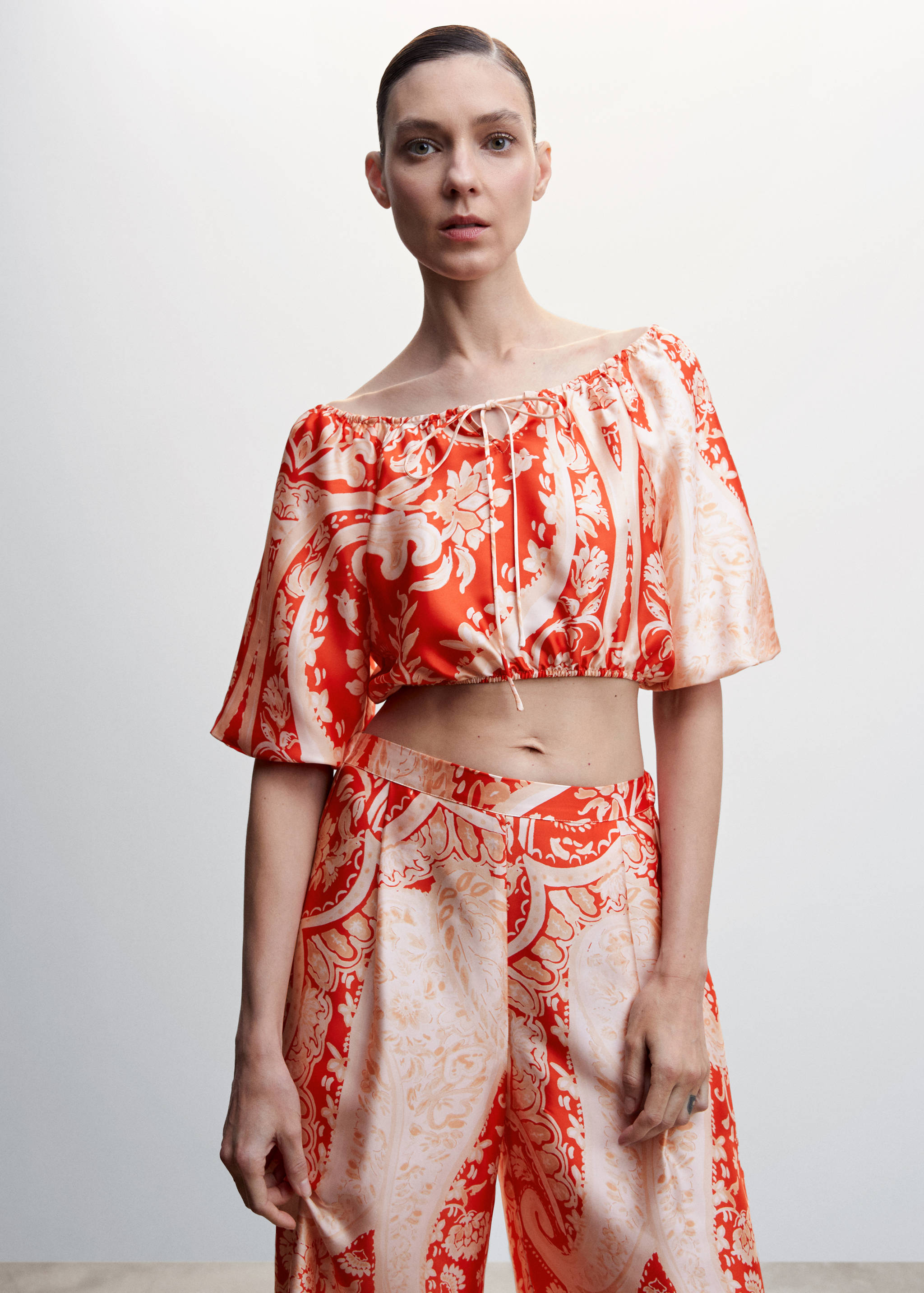 Pantalon satiné imprimé - Détail de l'article 1