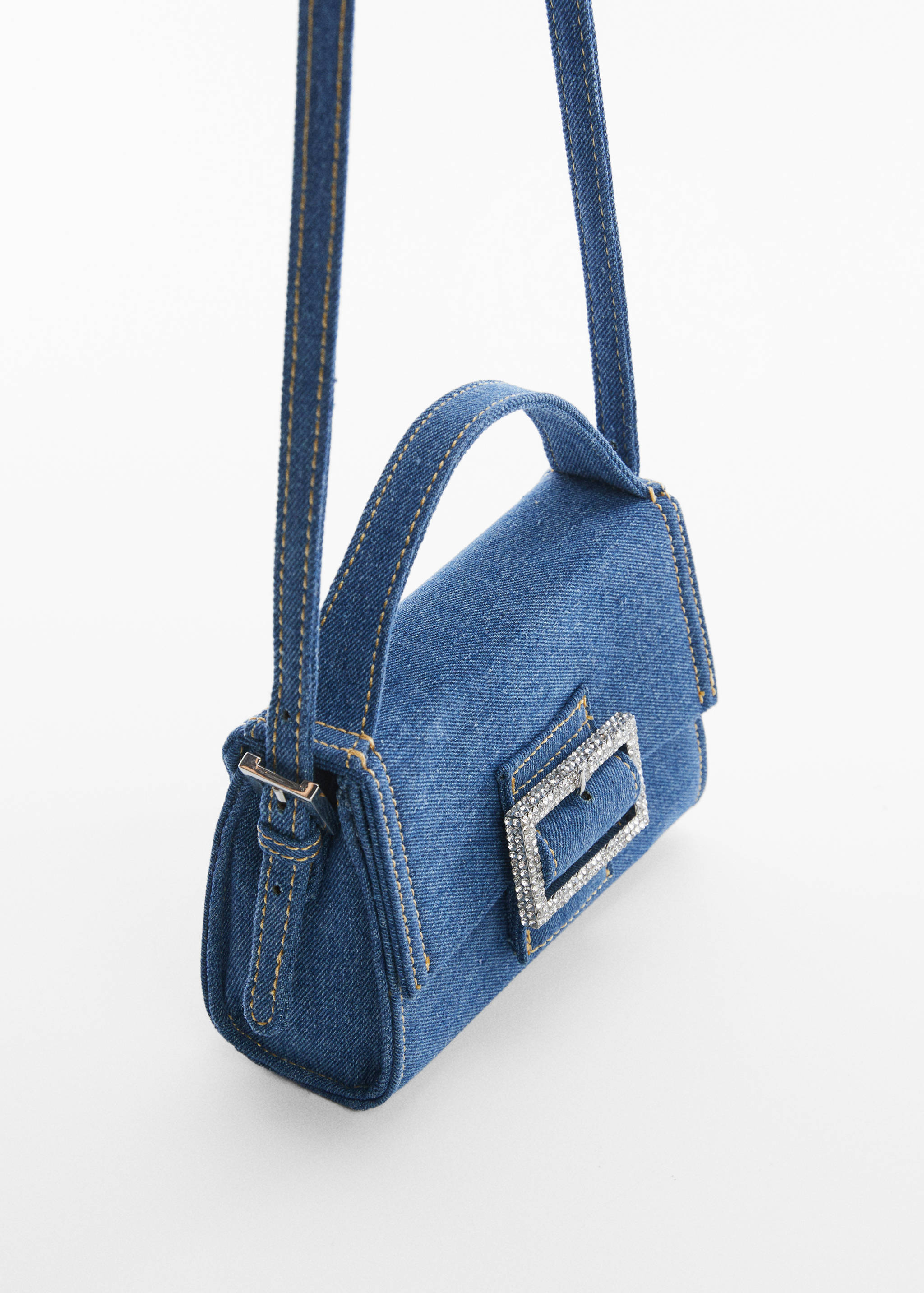 Denim bag with long handle - Medium plane