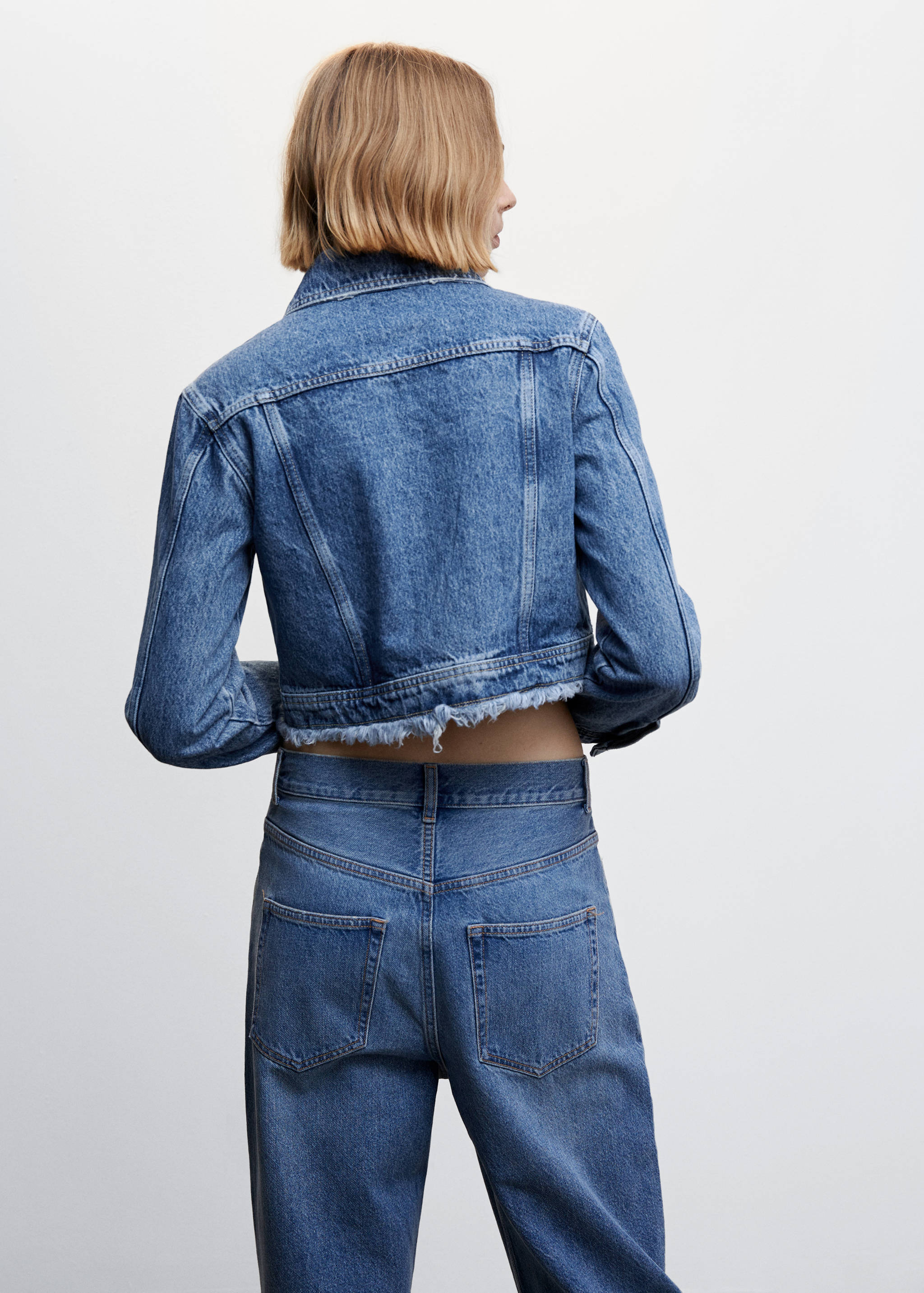 Frayed hem denim jacket - Reverse of the article