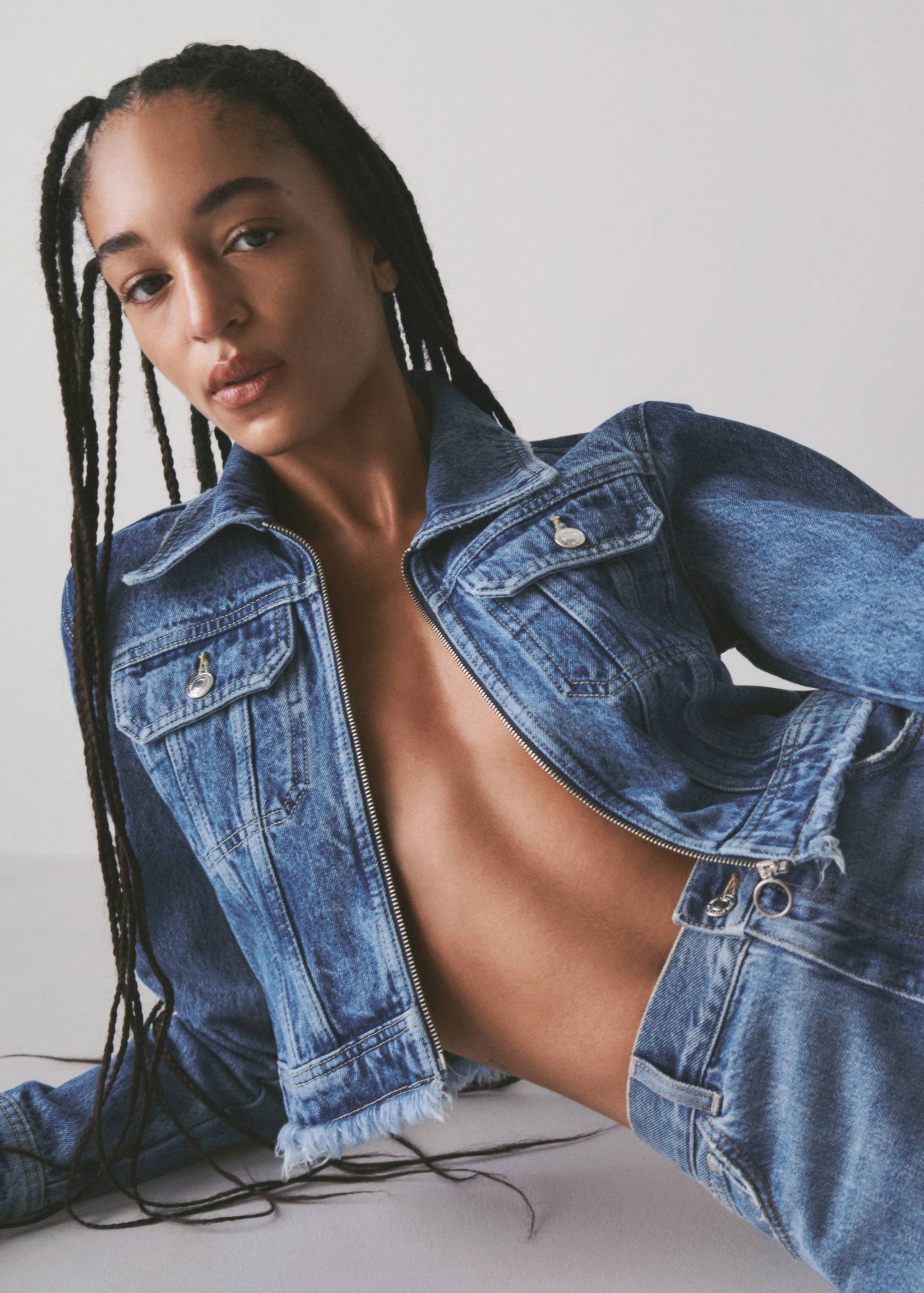 Frayed hem denim jacket - Details of the article 6