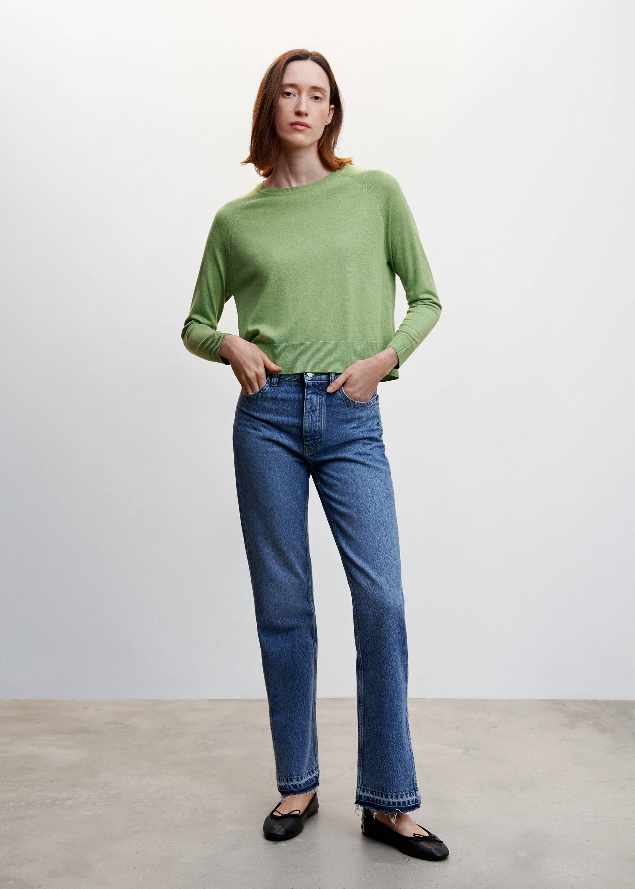 Fine-knit crew-neck sweater - General plane