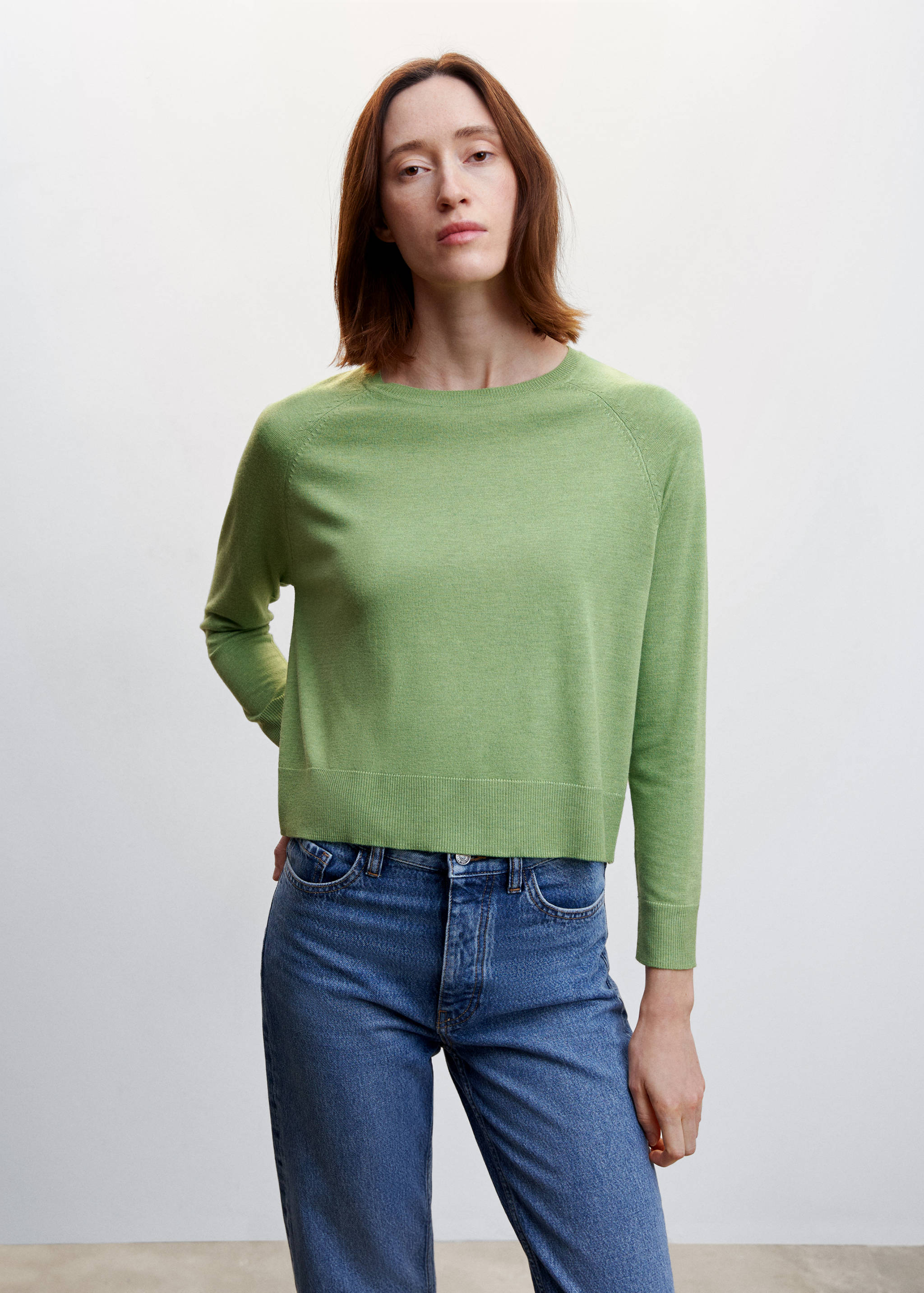 Fine-knit crew-neck sweater - Medium plane