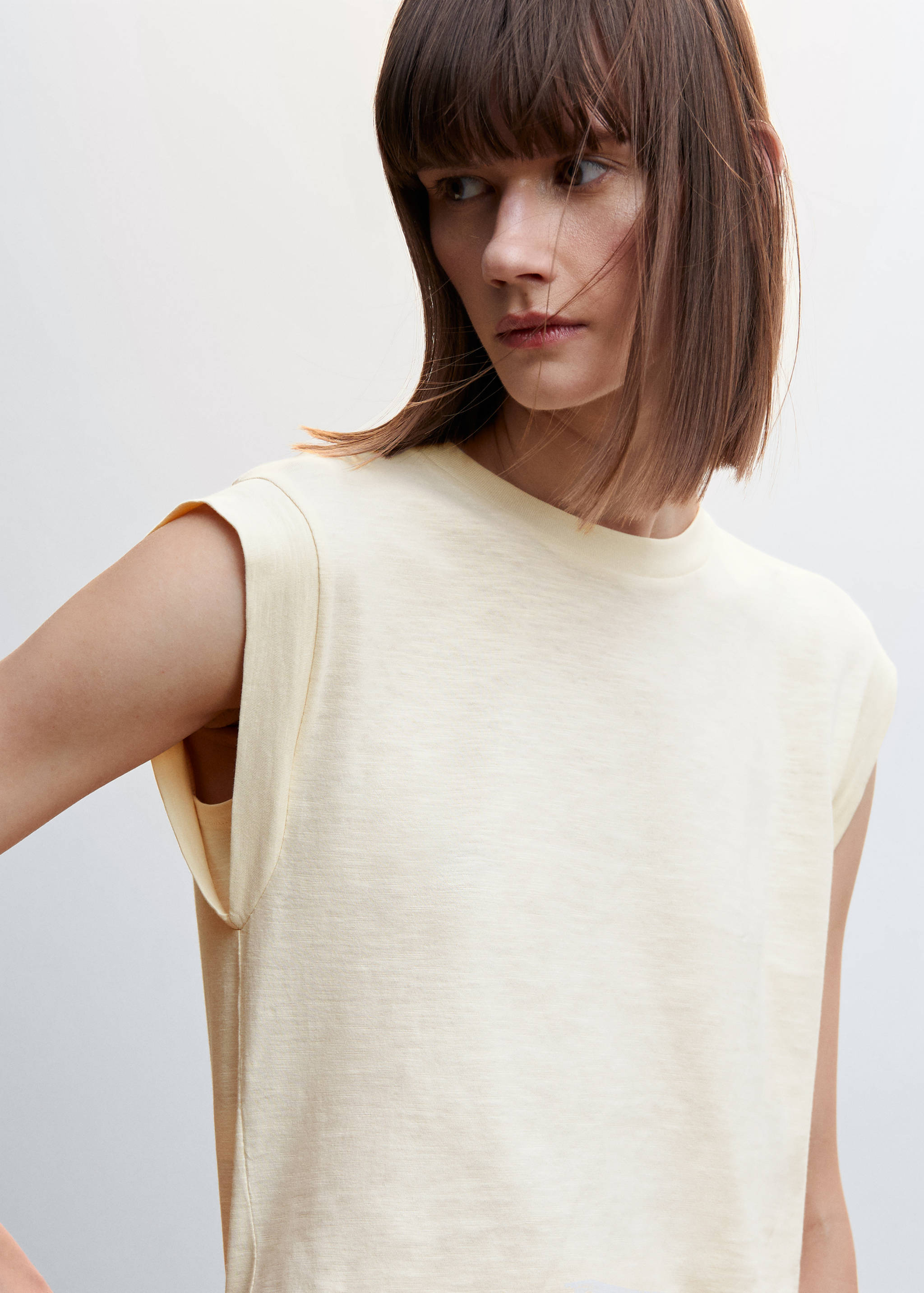 Cropped cotton T-shirt - Details of the article 1