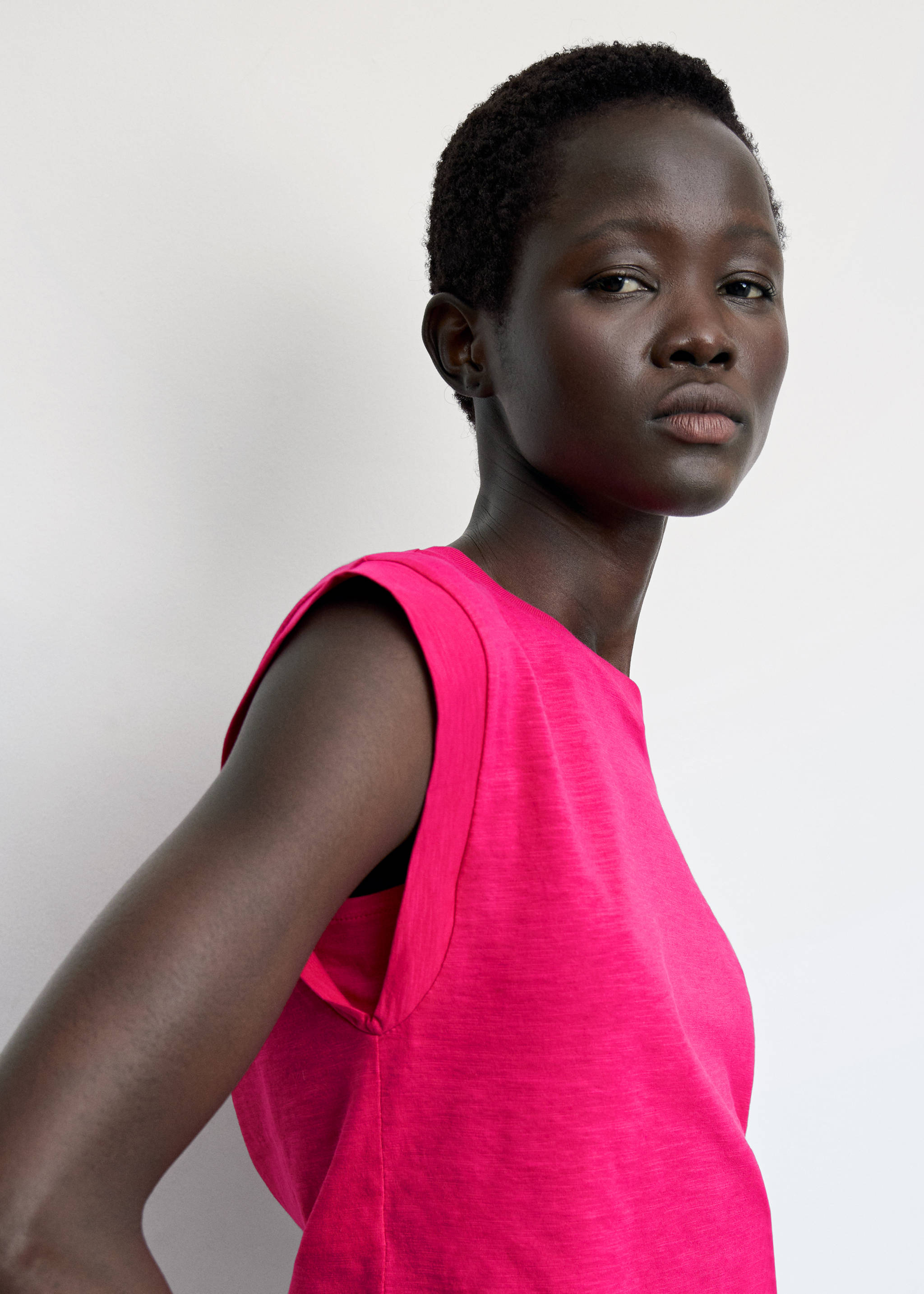 Cropped cotton T-shirt - Details of the article 1