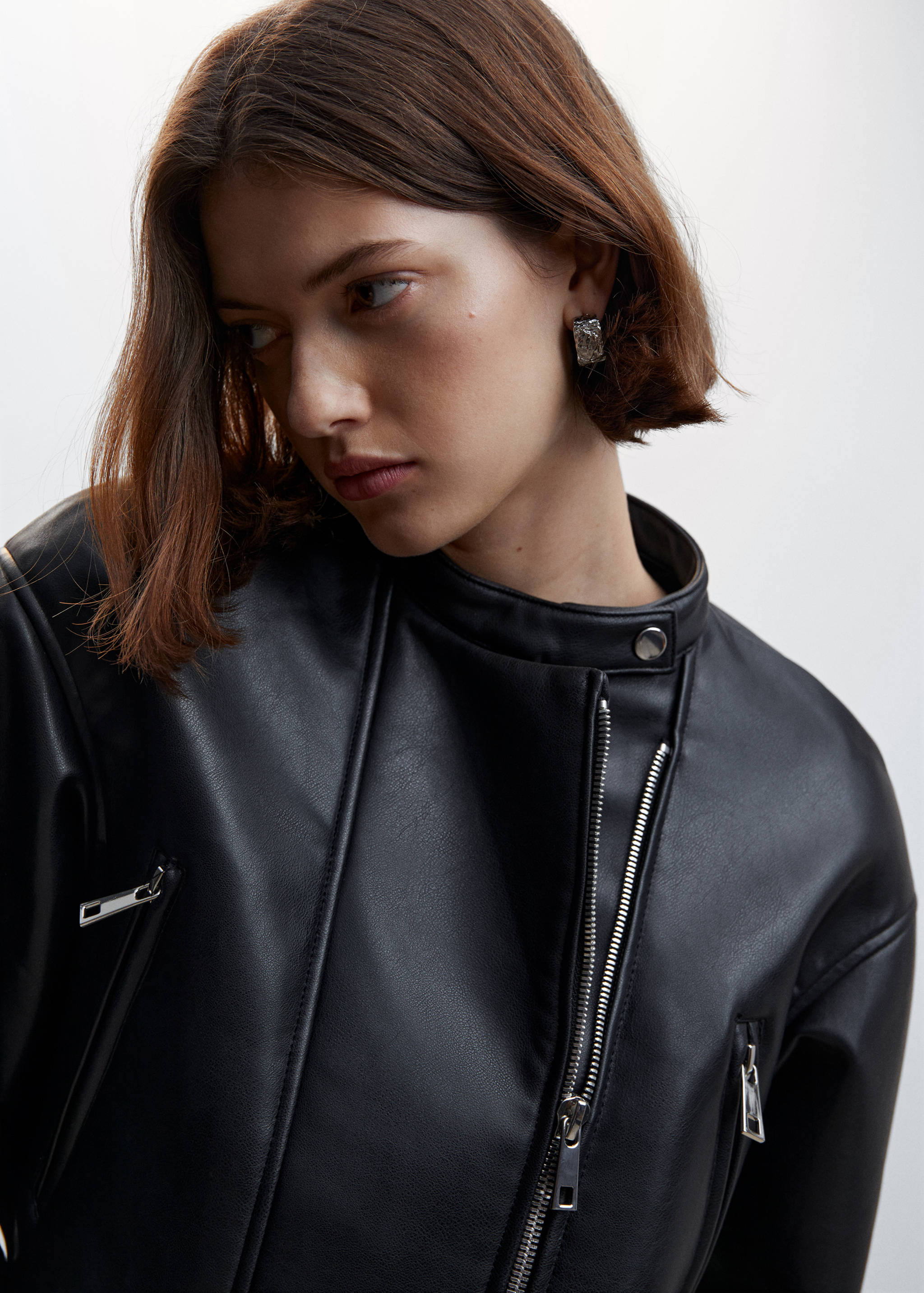 Leather-effect biker jacket - Details of the article 1