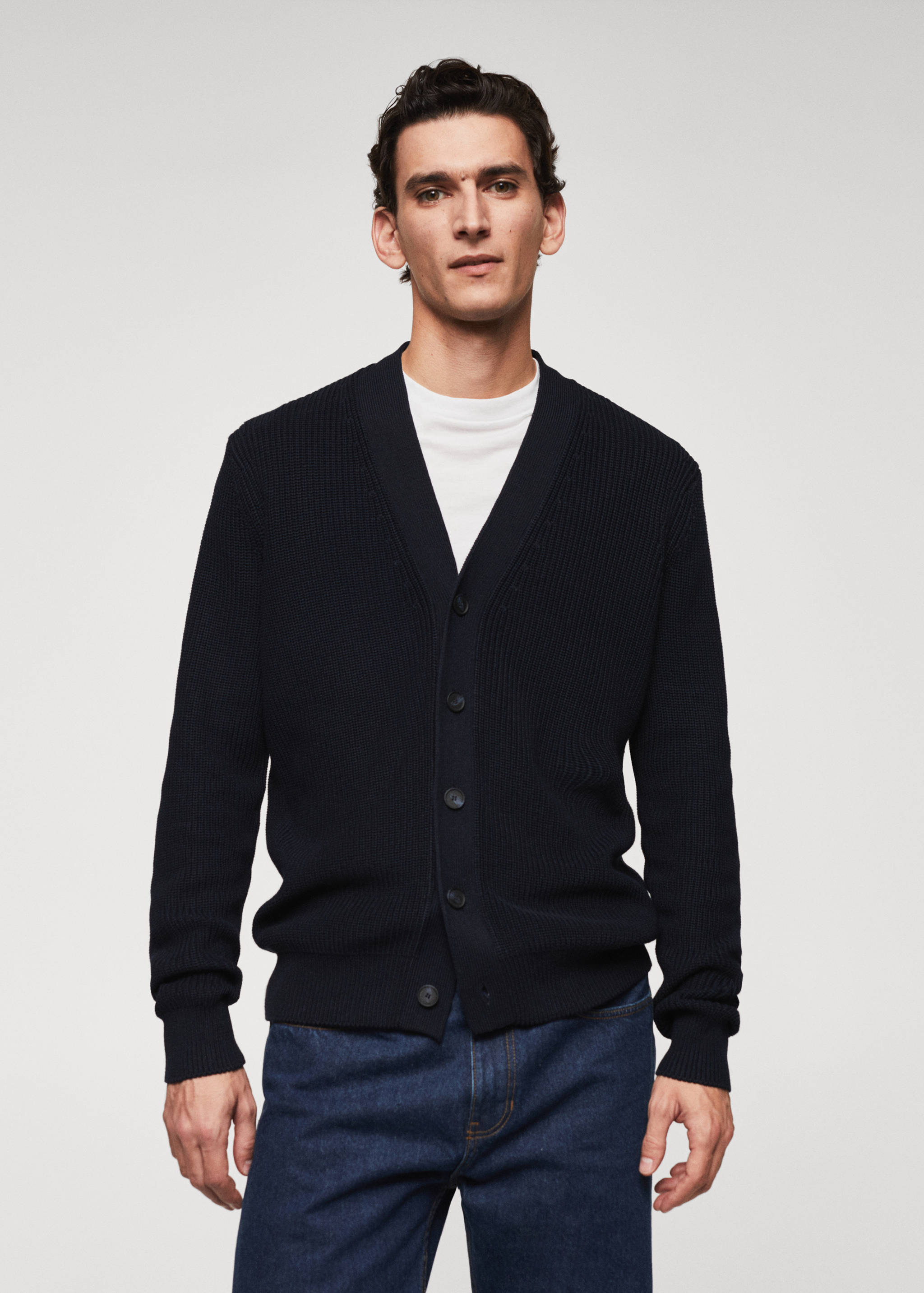 Cardigan coton structuré - Plan moyen