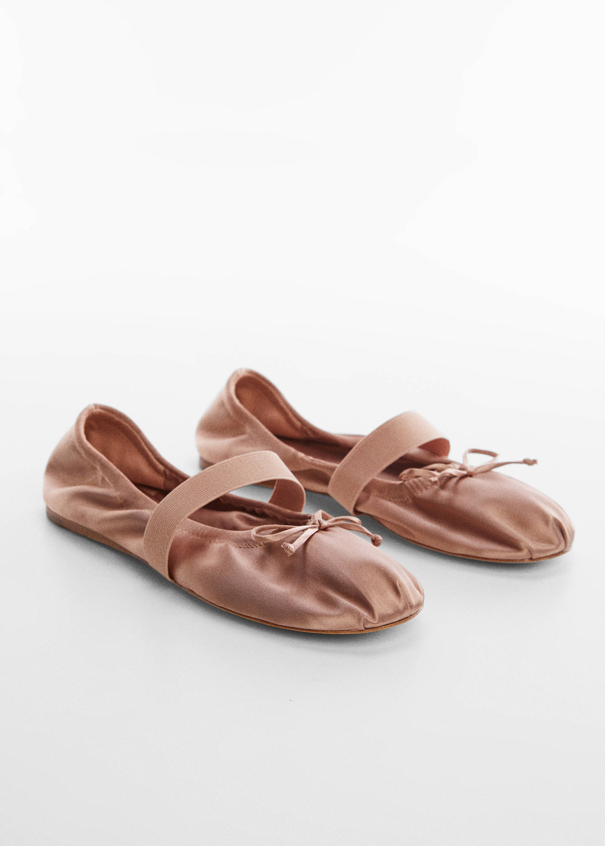 Elastic satin ballet flats - Medium plane