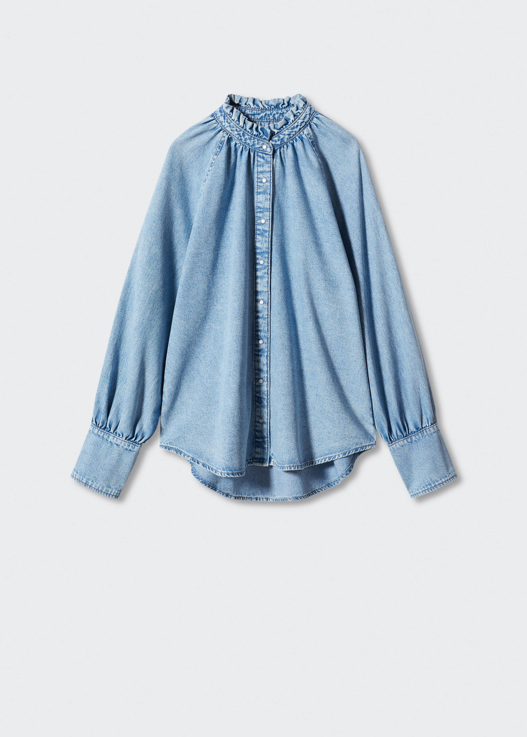 Puffed sleeves denim shirt - Article without model