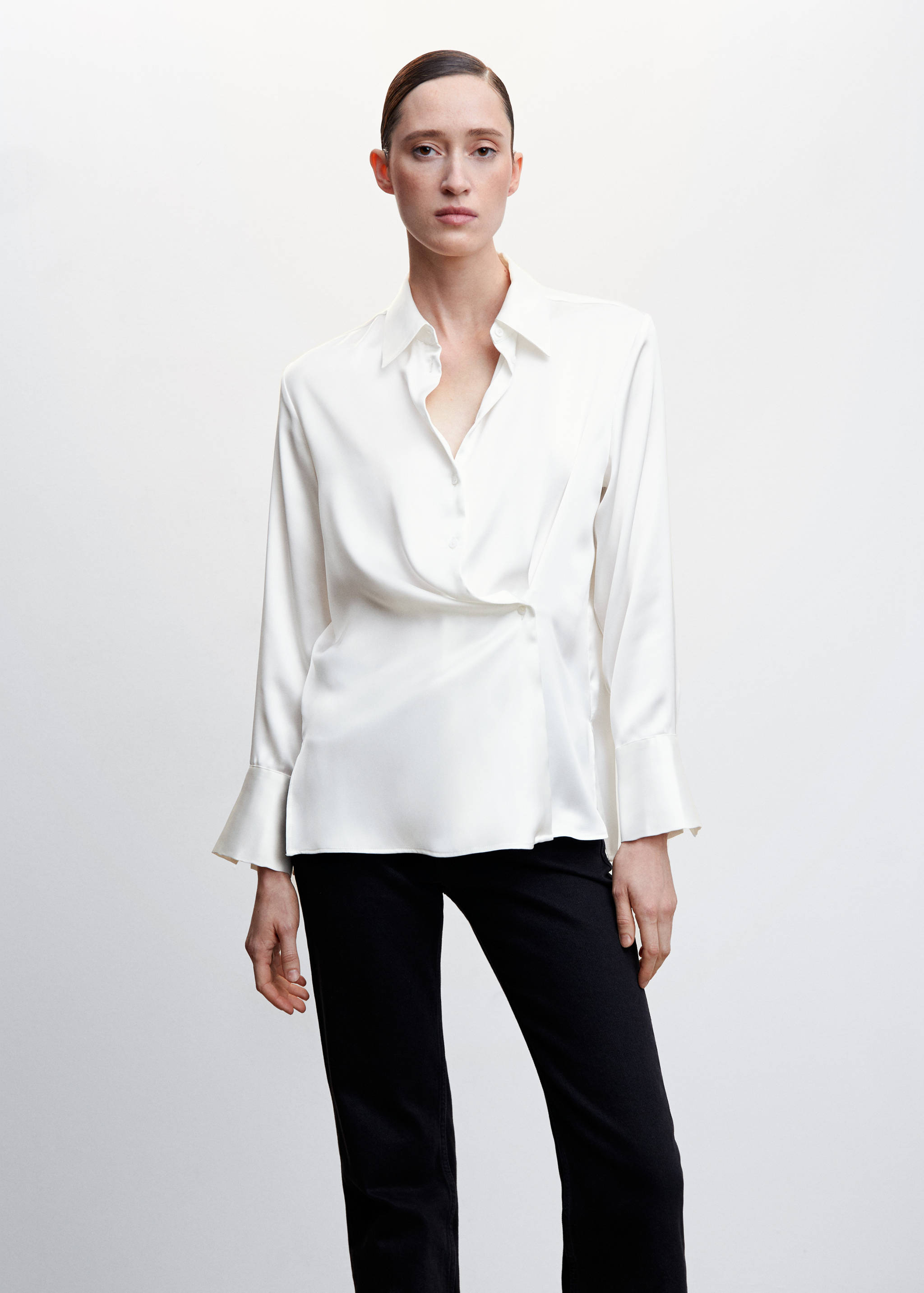 Shirt with draped detail  - Medium plane