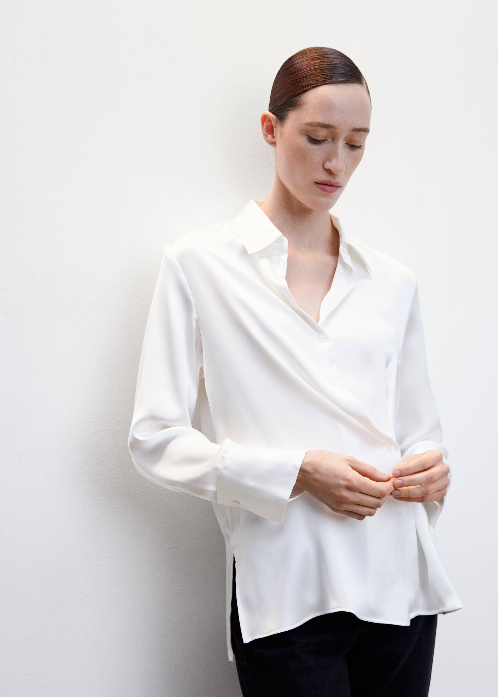 Shirt with draped detail  - Details of the article 2