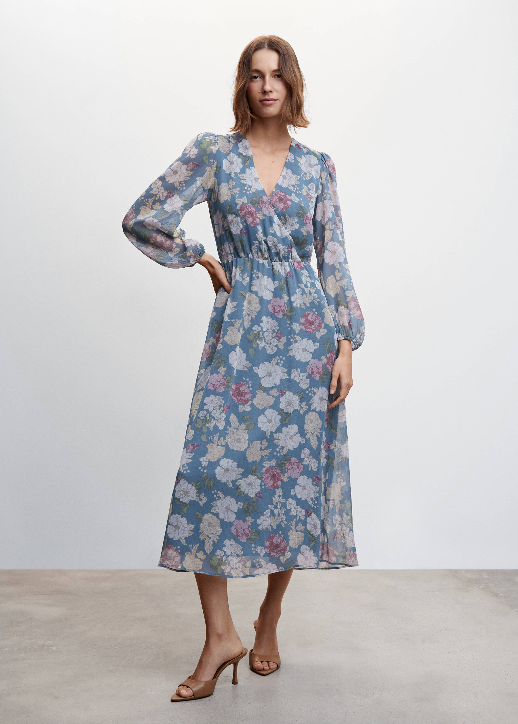 Floral chiffon dress - General plane