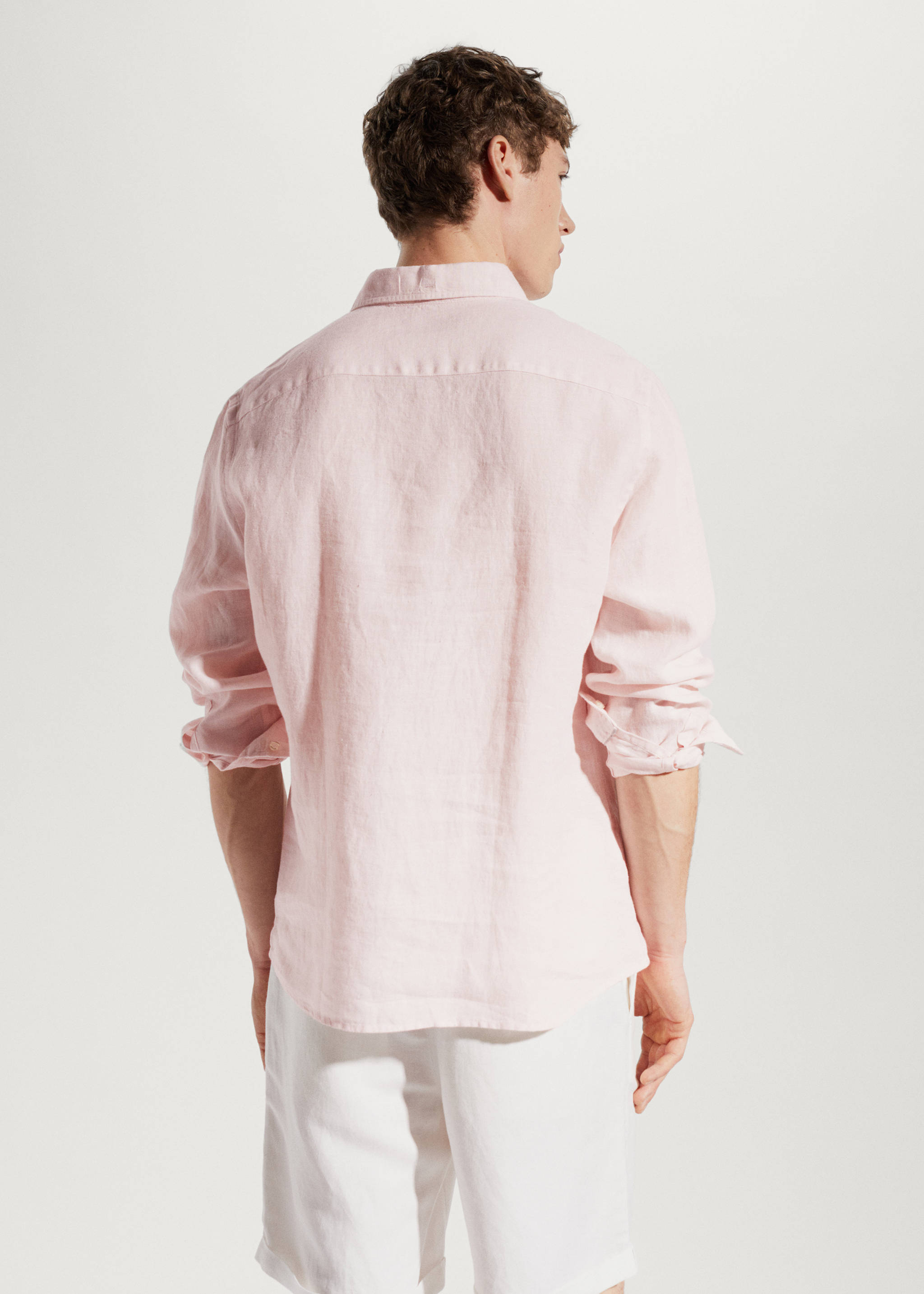 Рубашка slim fit 100% лен - Обратная сторона изделия