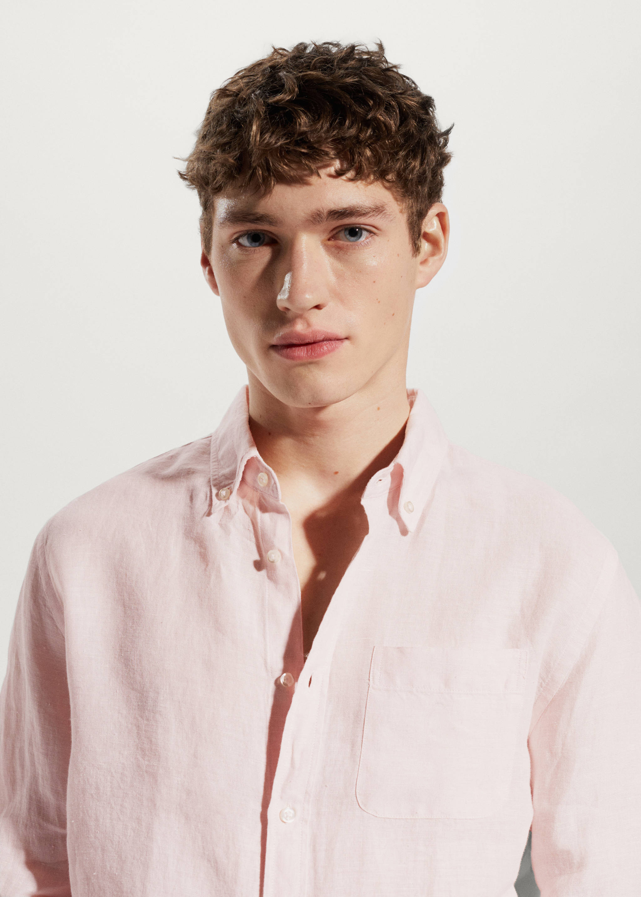 Рубашка slim fit 100% лен - Деталь изделия 1